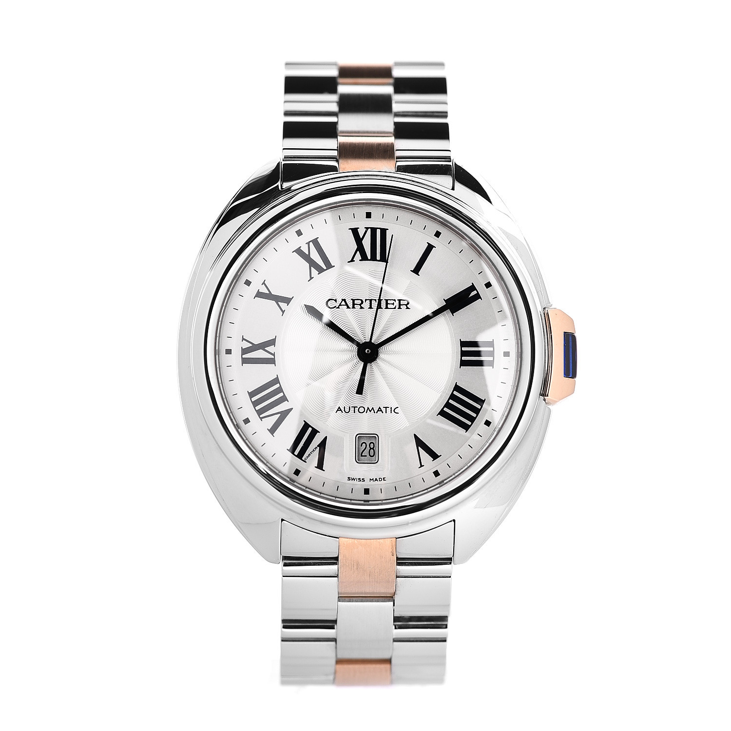 CARTIER Stainless Steel 18K Pink Gold 40mm Cle De Cartier Automatic ...