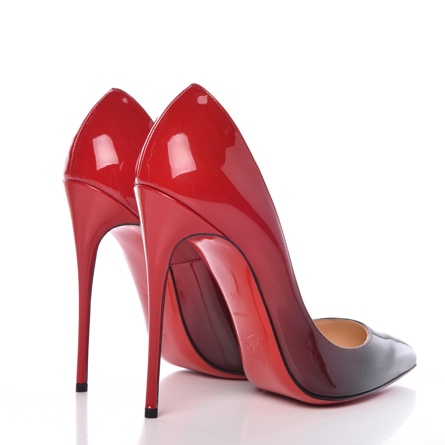 pigalle follies degrade patent red sole pump