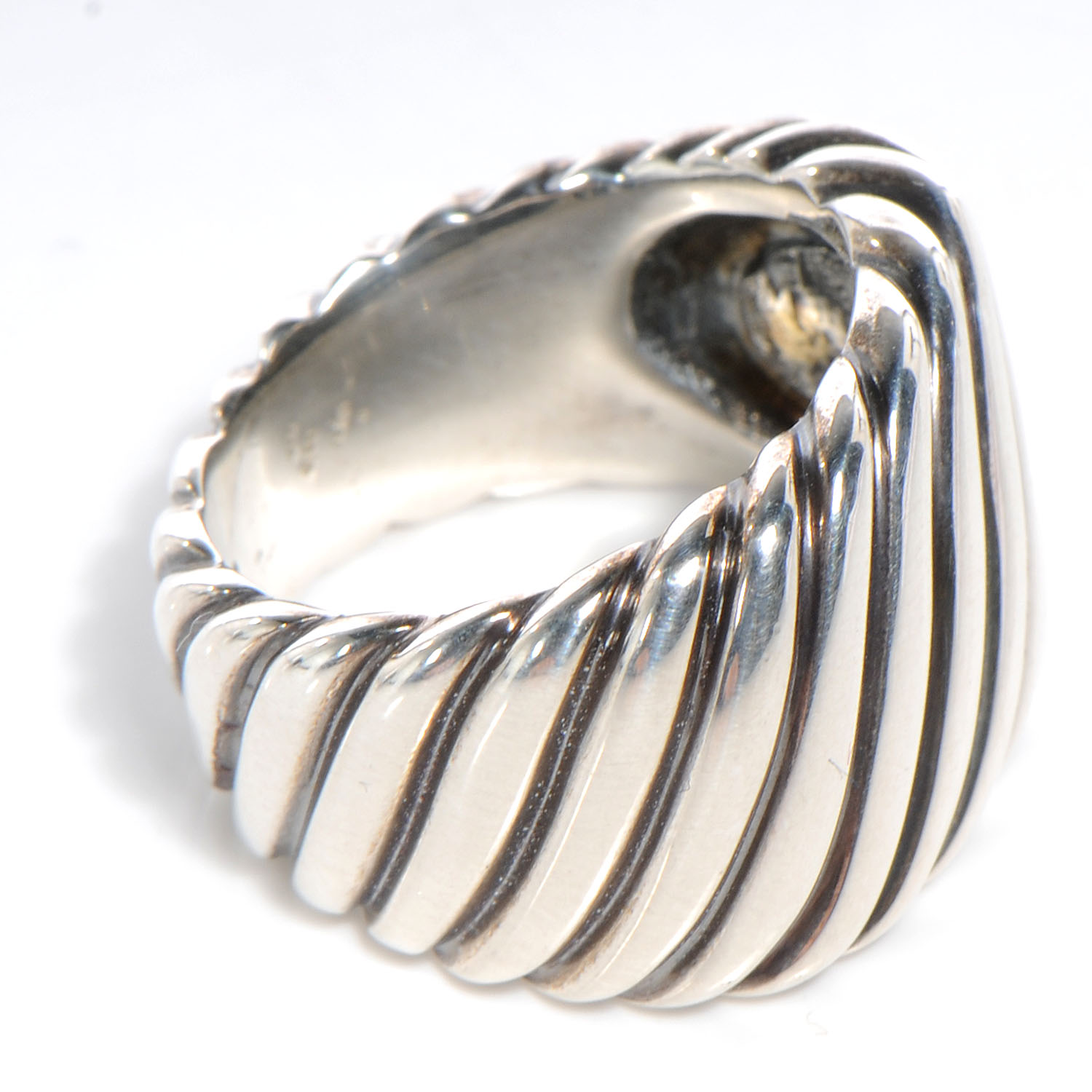 DAVID YURMAN Sterling Silver 18k Gold Sculpted Cable Ring 6 55559