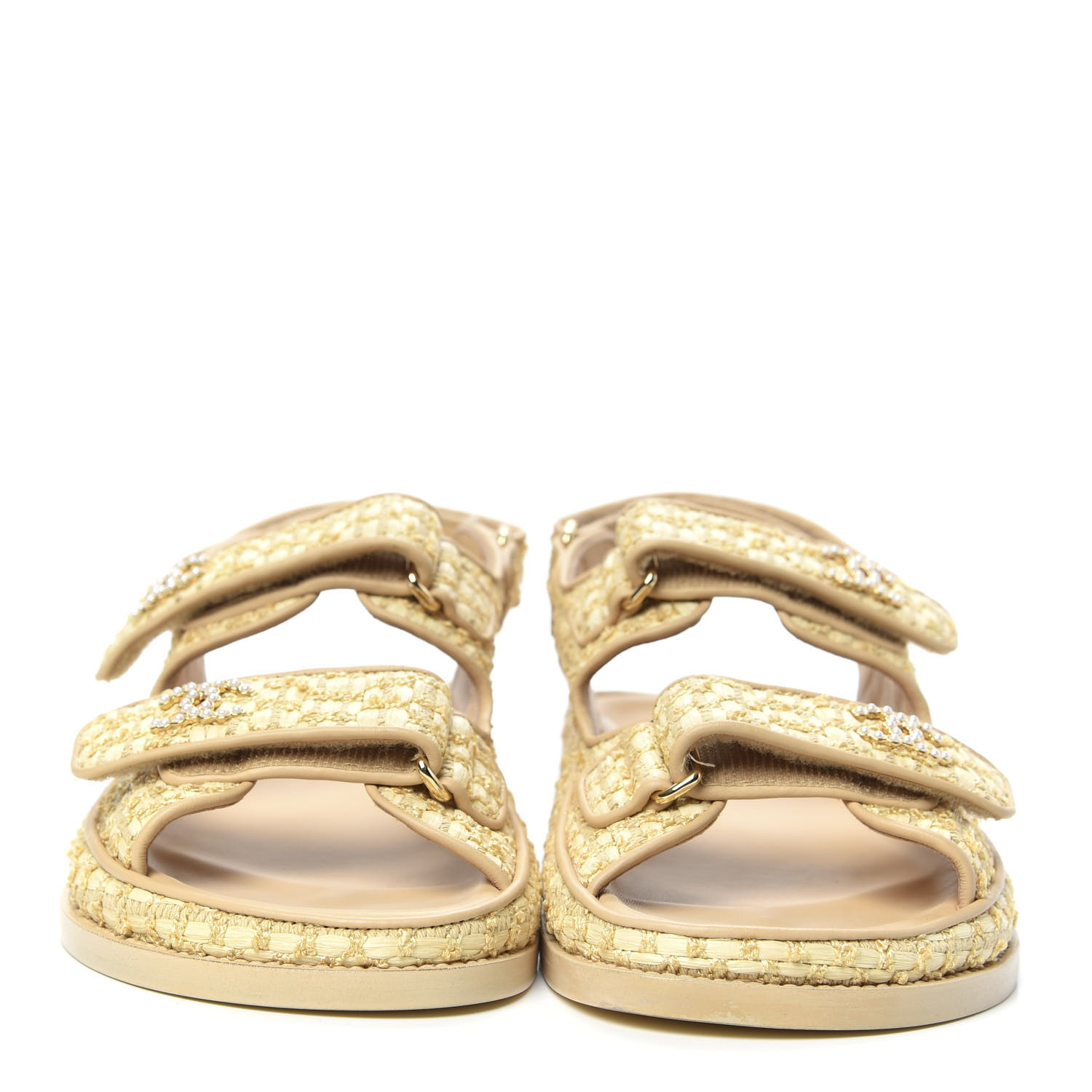 chanel fabric dad sandals