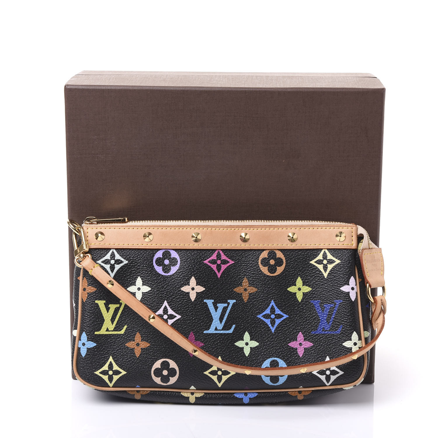 Louis Vuitton Monogram Multicolor Pochette Accessories Black 584192 