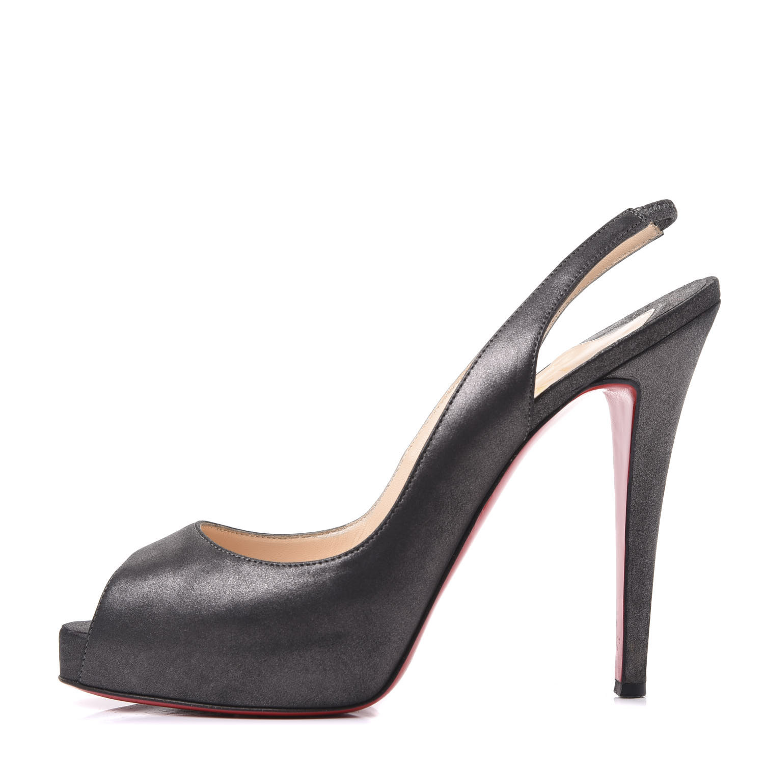 CHRISTIAN LOUBOUTIN Calf Laminato No Prive 120 Slingback Pumps 40 ...