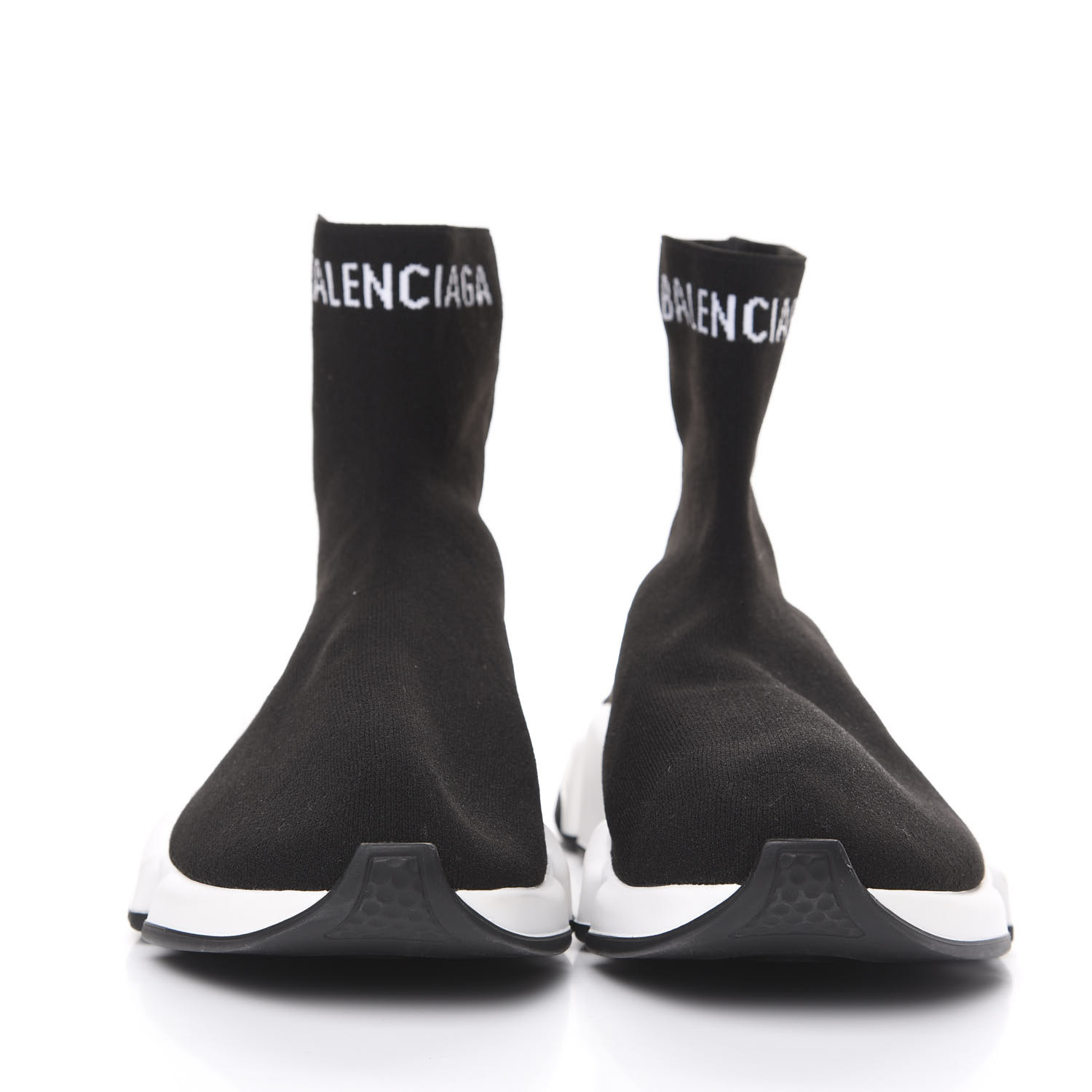 BALENCIAGA Neoprene Knit Mens Hi Speed Sock Sneaker 8 Black 583005