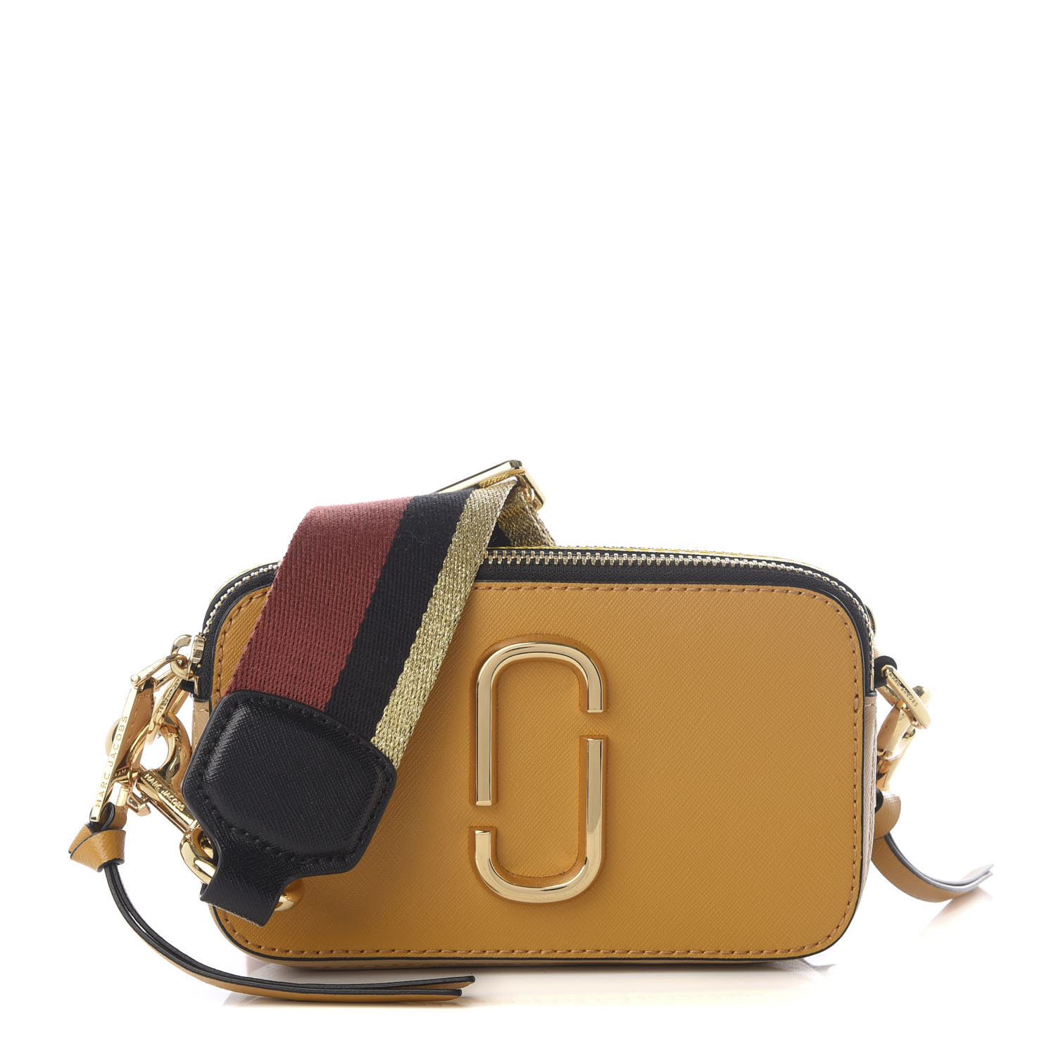 MARC JACOBS Saffiano Small Snapshot Camera Bag Mustard Multi 584413