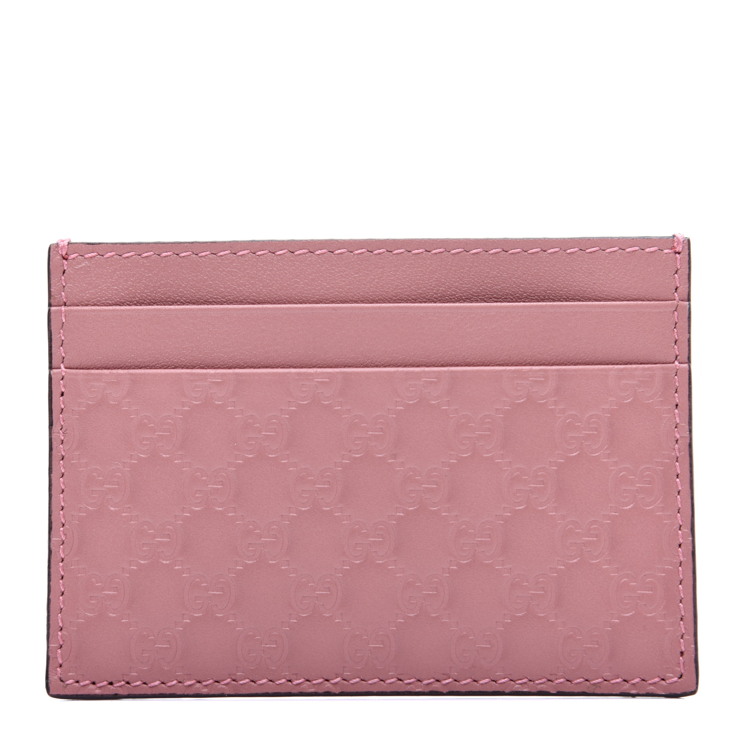 GUCCI Microguccissima Card Holder Soft Pink 720070 | FASHIONPHILE