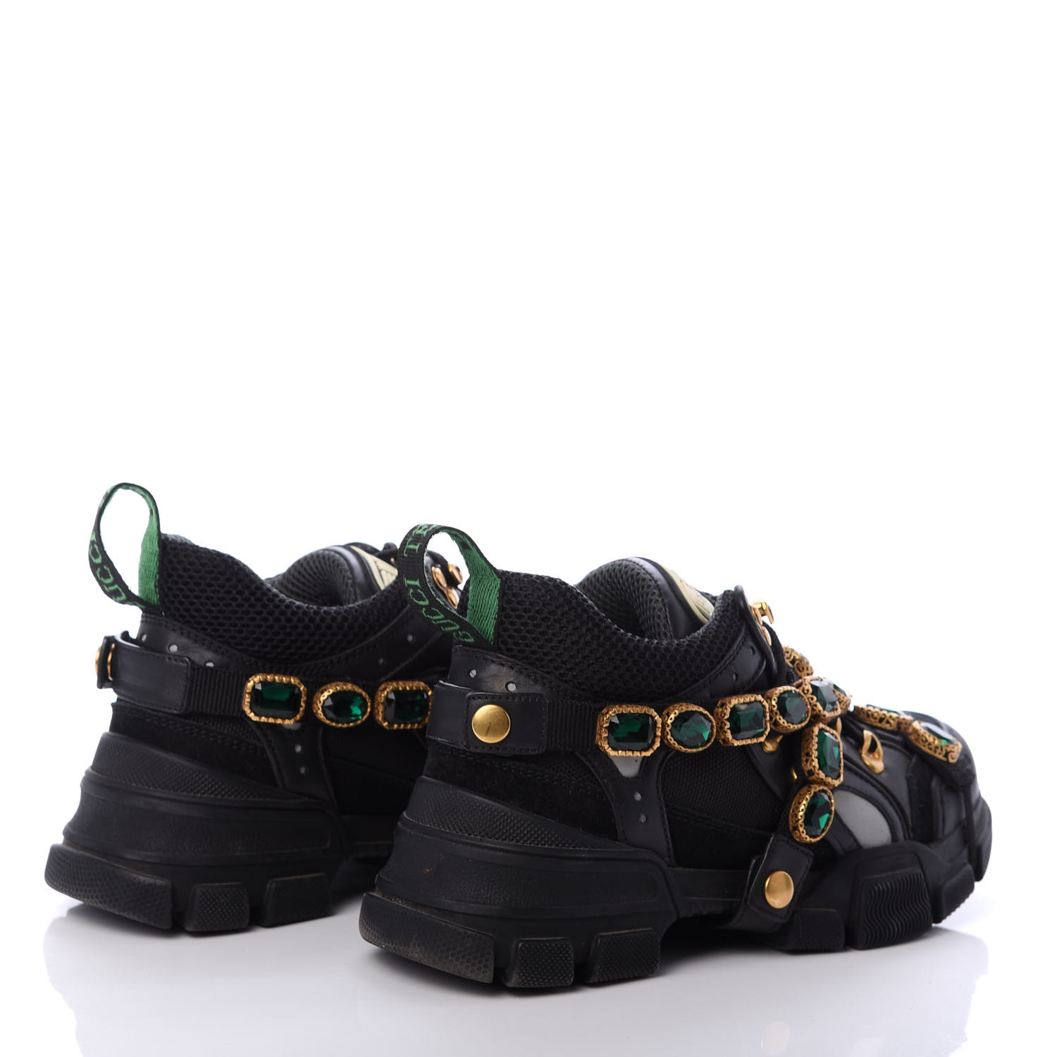 GUCCI X SEGA Technical Canvas Calfskin Removable Crystals Flashtrek ...