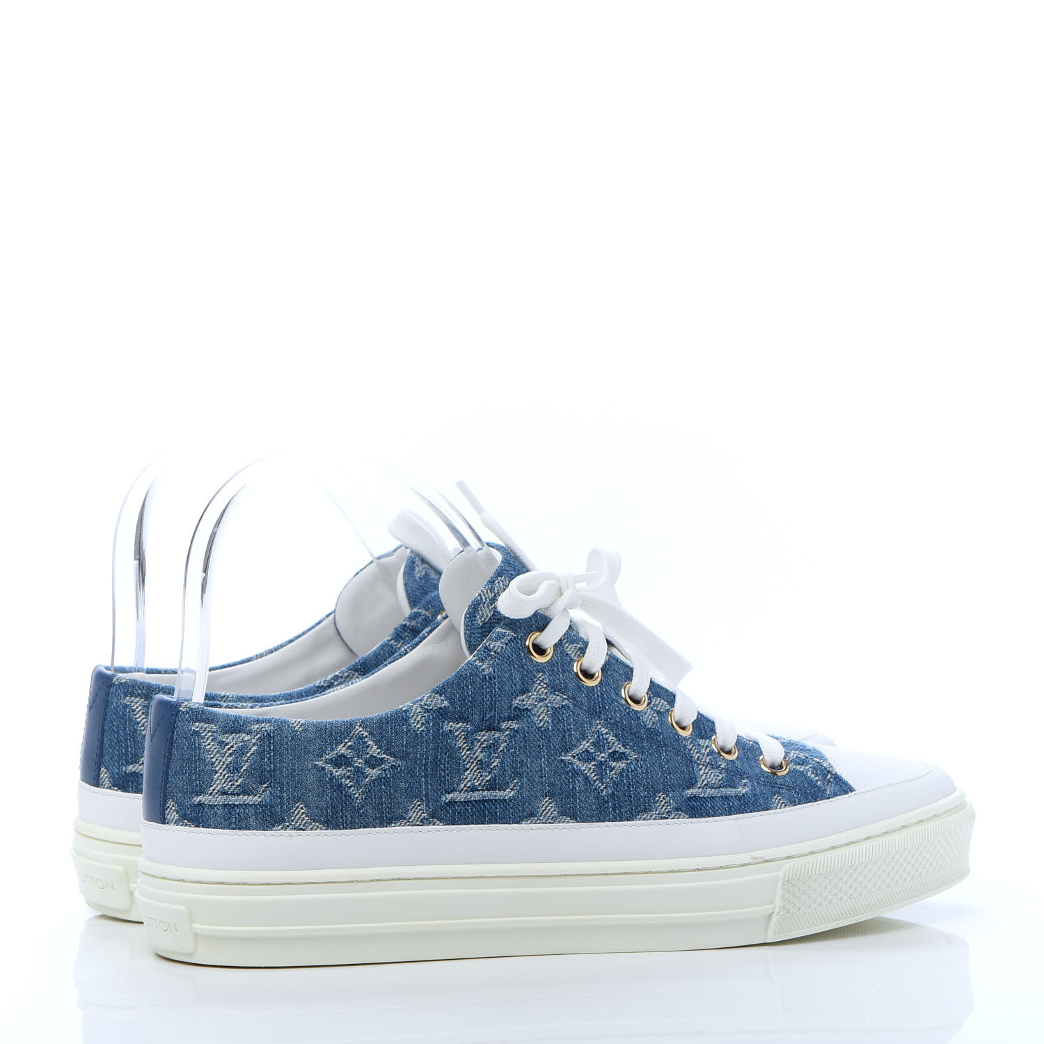 LOUIS VUITTON Denim Monogram Stellar Sneakers 37 Bleu Jeans Blue 717806 ...