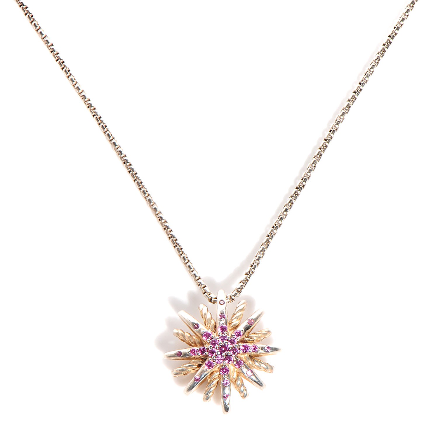 DAVID YURMAN Sterling Silver Pink Sapphire Small Starburst Pendant ...