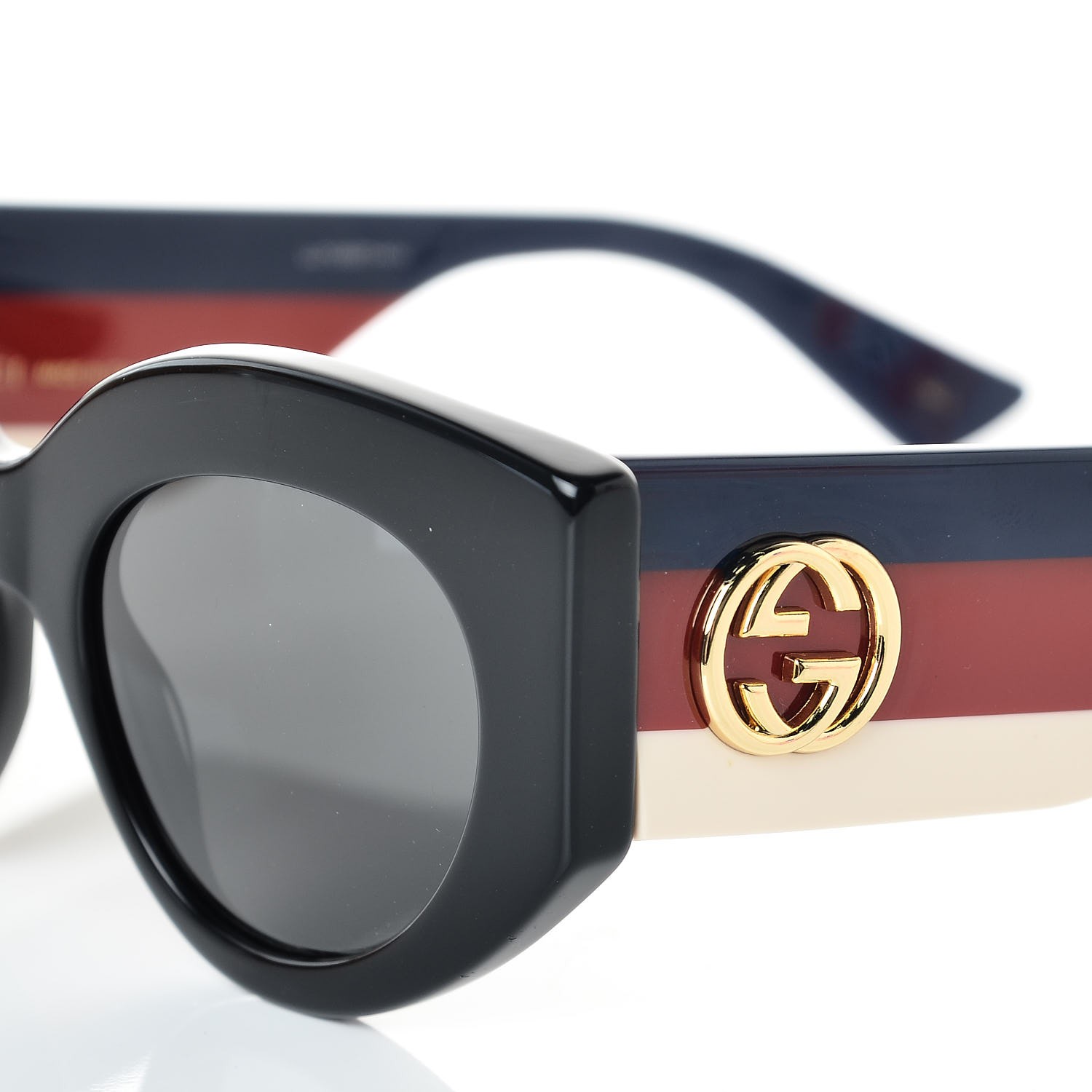 Gucci Acetate Oversized Rectangle Frame Web Sunglasses Gg 0275 S Black