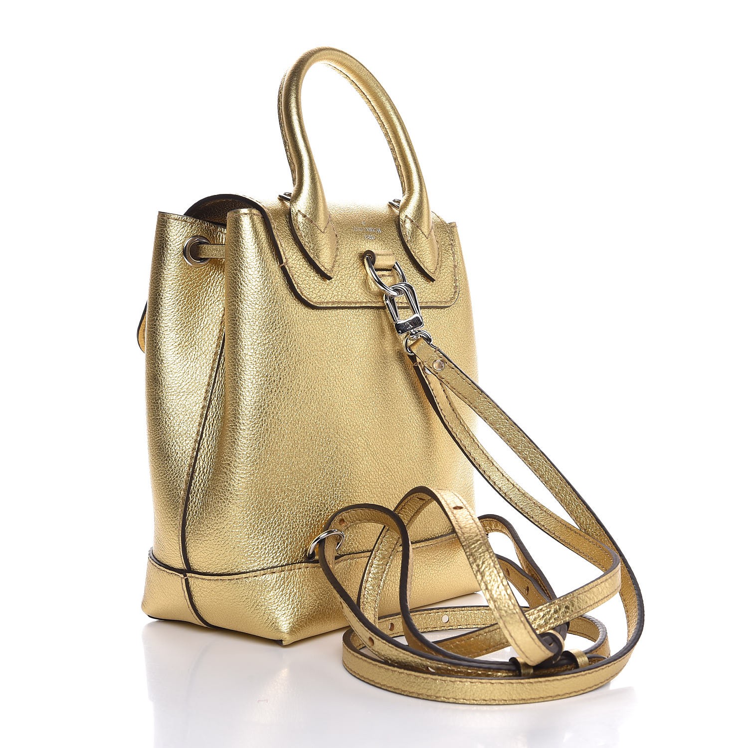 Louis Vuitton Lockme Mini Backpack Bag M54575 Metallic Gold Rucksack Woman  New