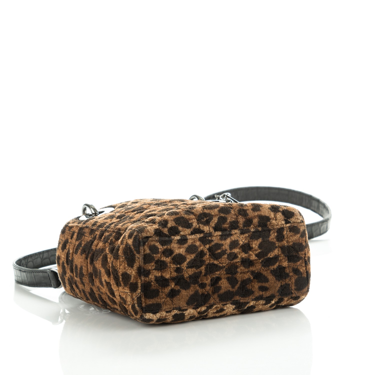 CHRISTIAN DIOR Velvet Leopard Print Mini Lady Dior 181460