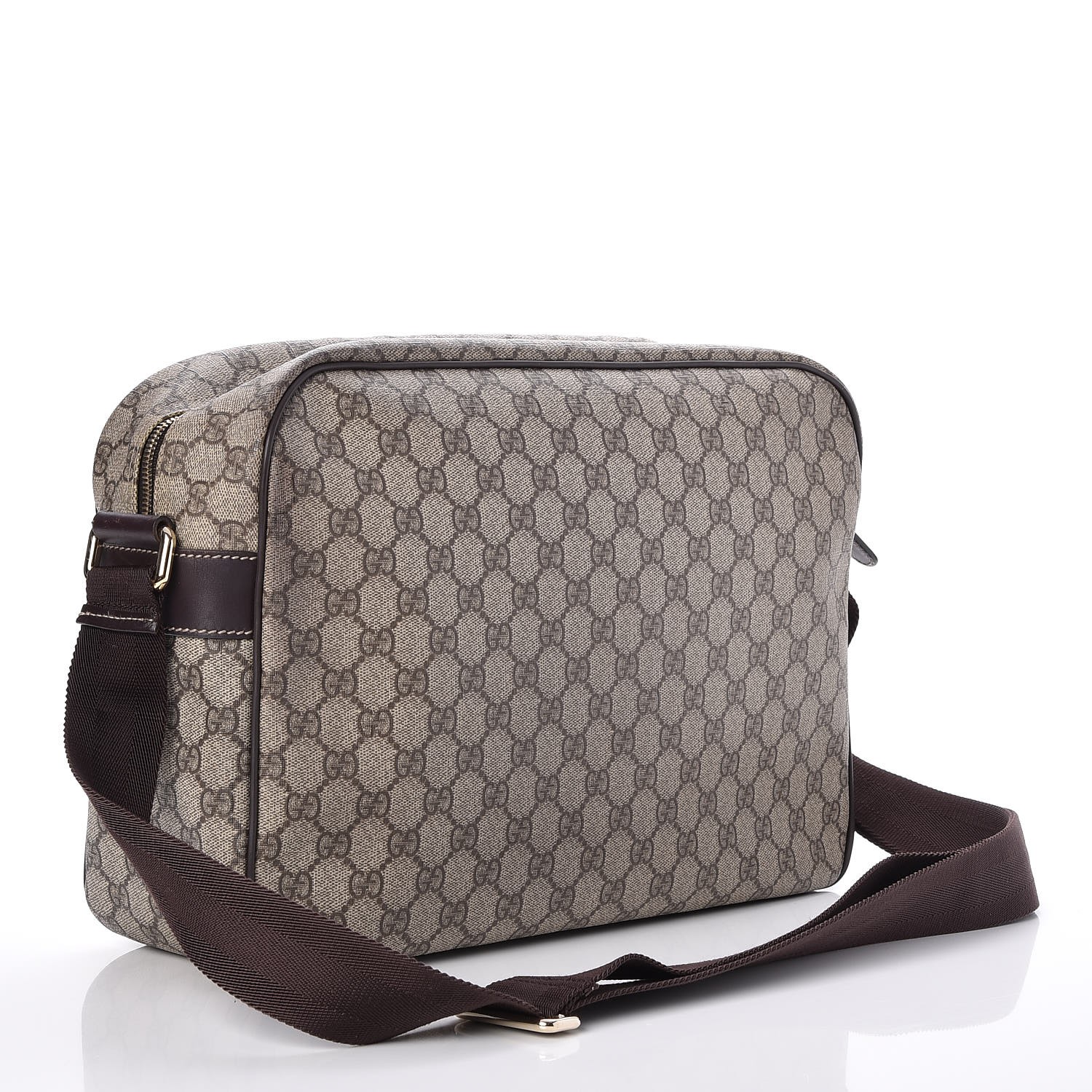 GUCCI GG Plus Monogram Large Messenger Bag Dark Brown 254096