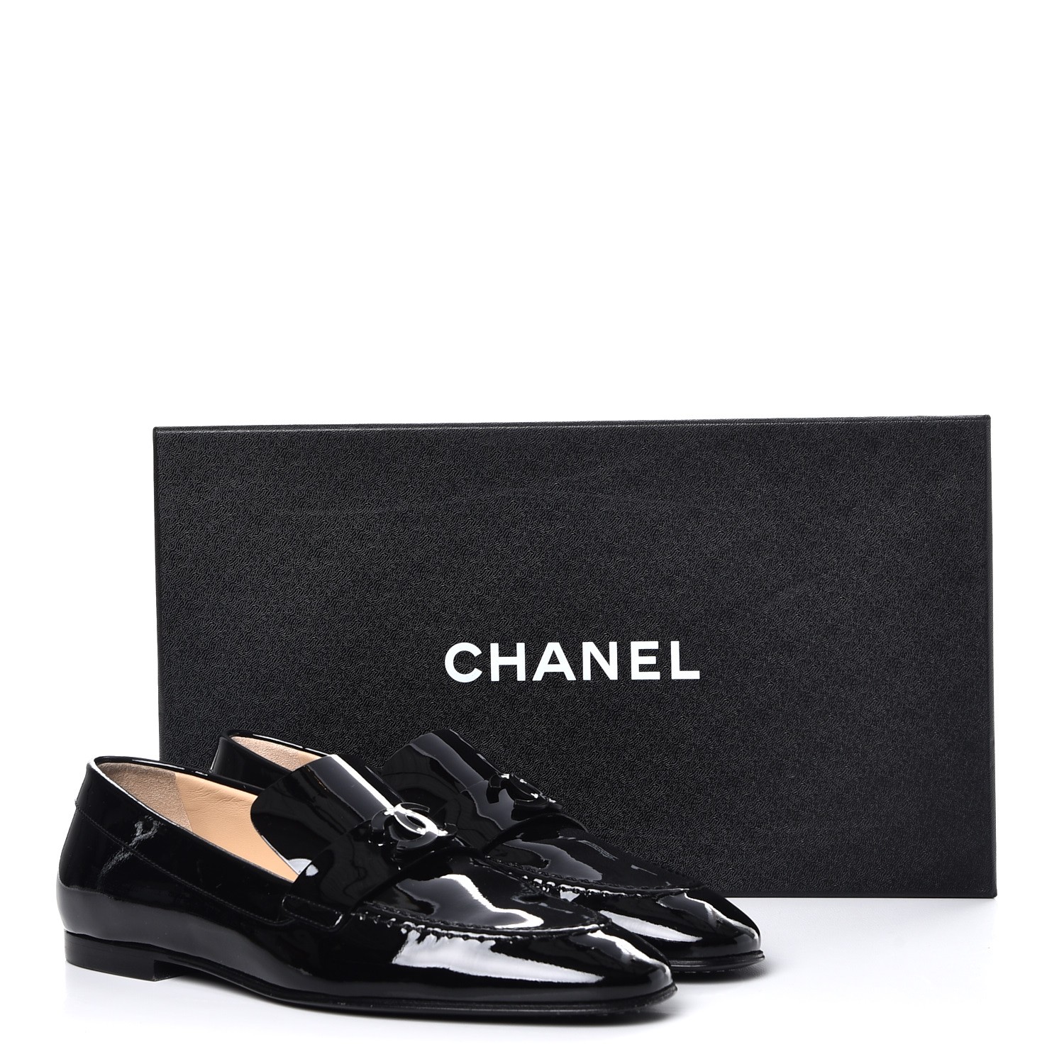 chanel patent leather loafers