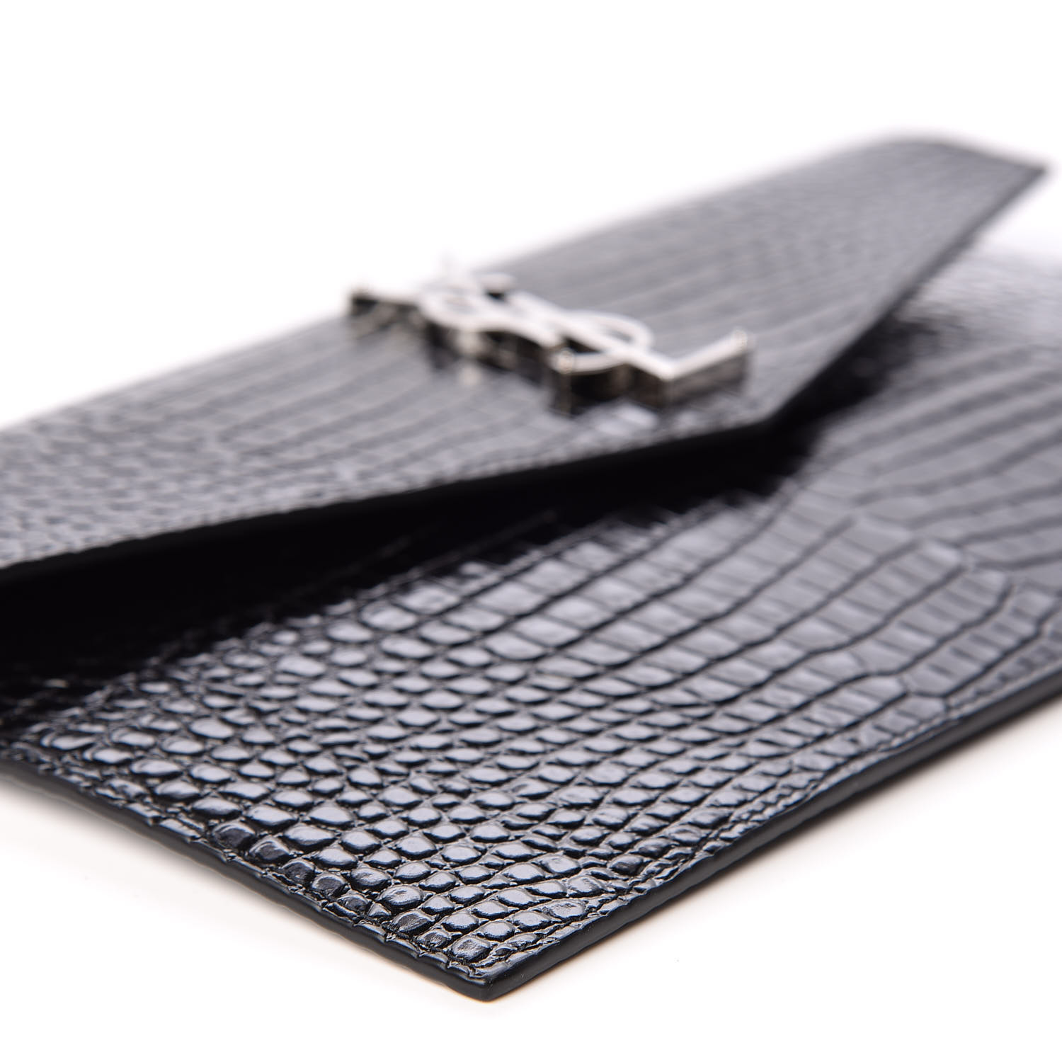 black croc uptown wallet bag