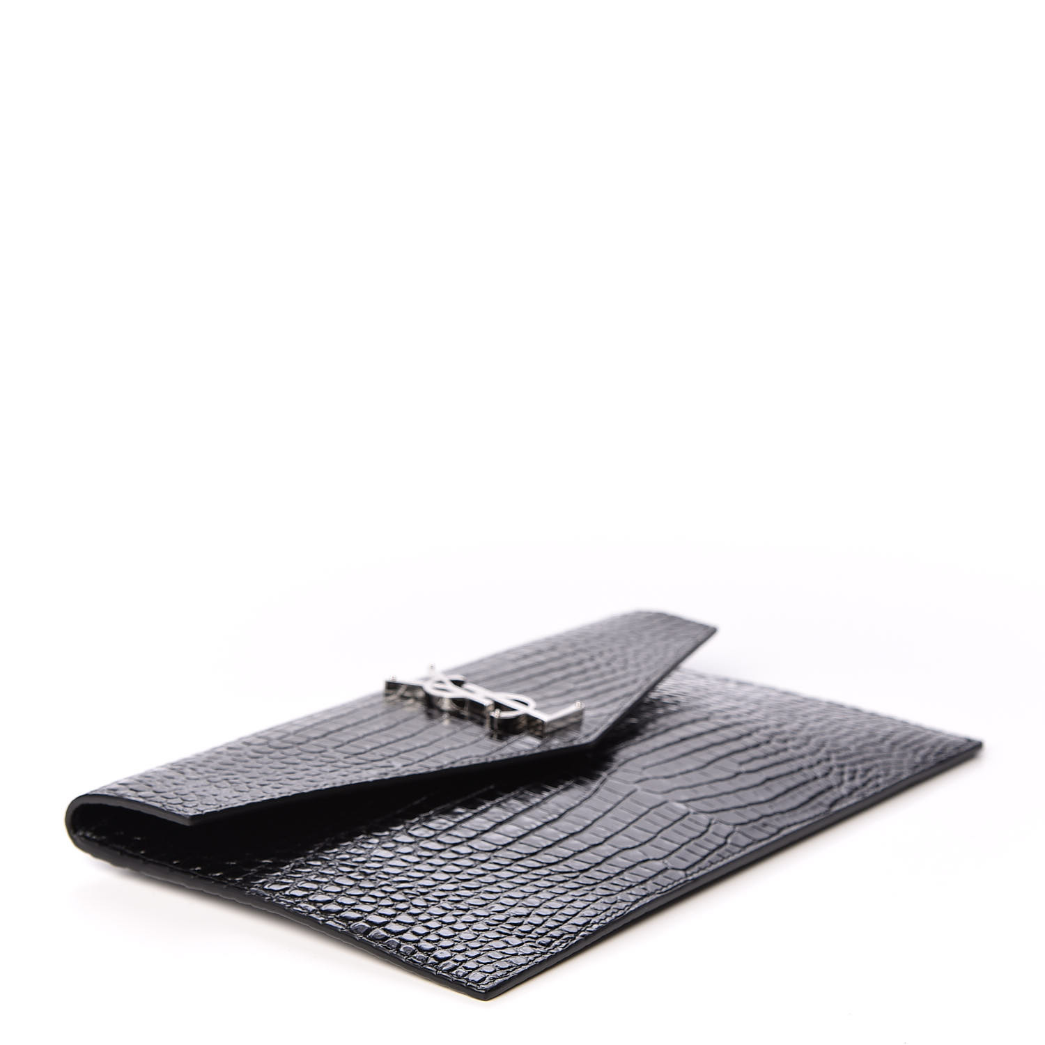 black croc uptown wallet bag