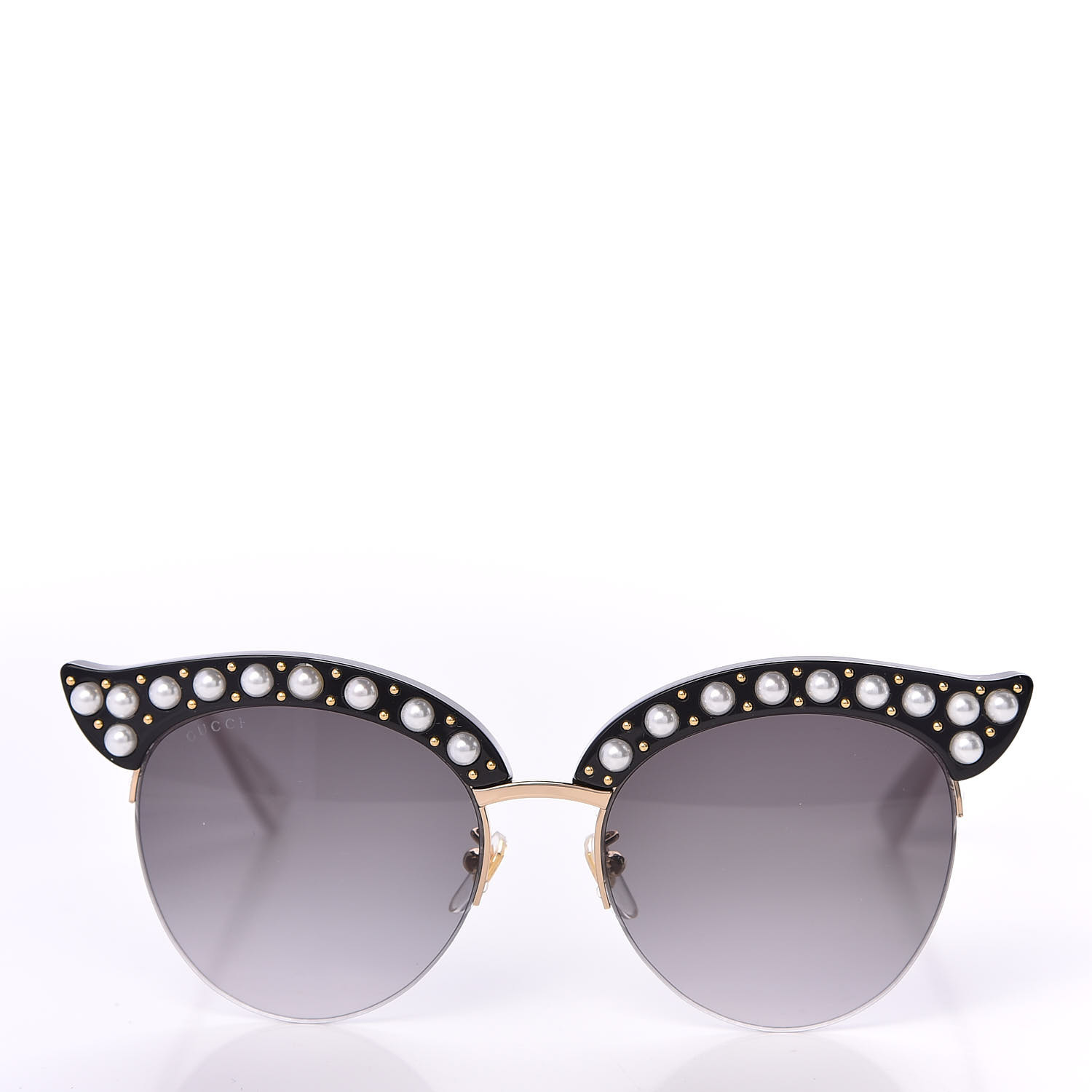 GUCCI Pearl Cat Eye Sunglasses GG0212S Black 552034