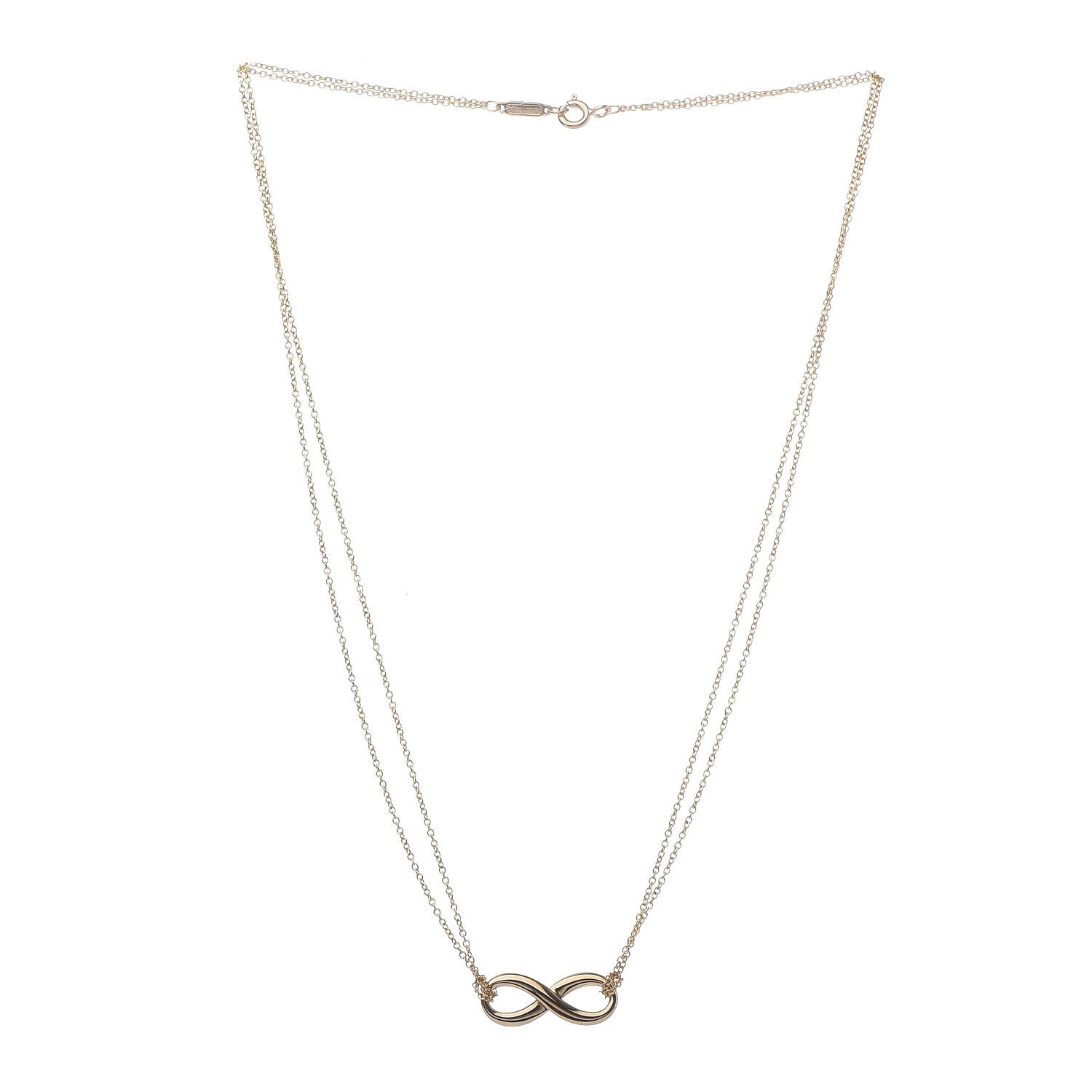 TIFFANY 18K Yellow Gold Infinity Pendant Necklace 406991