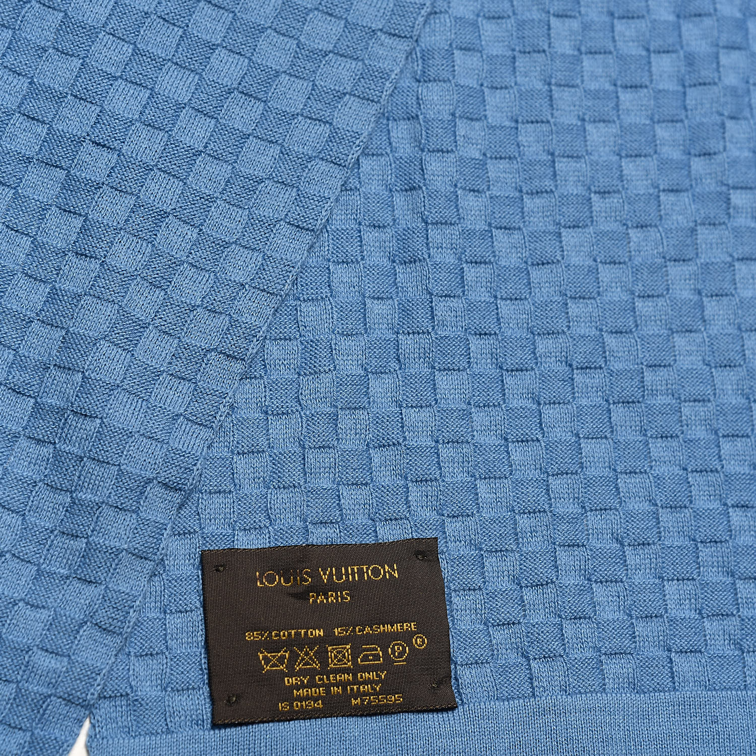 LOUIS VUITTON Cashmere Wool Monogram Gradient Scarf Navy 338986
