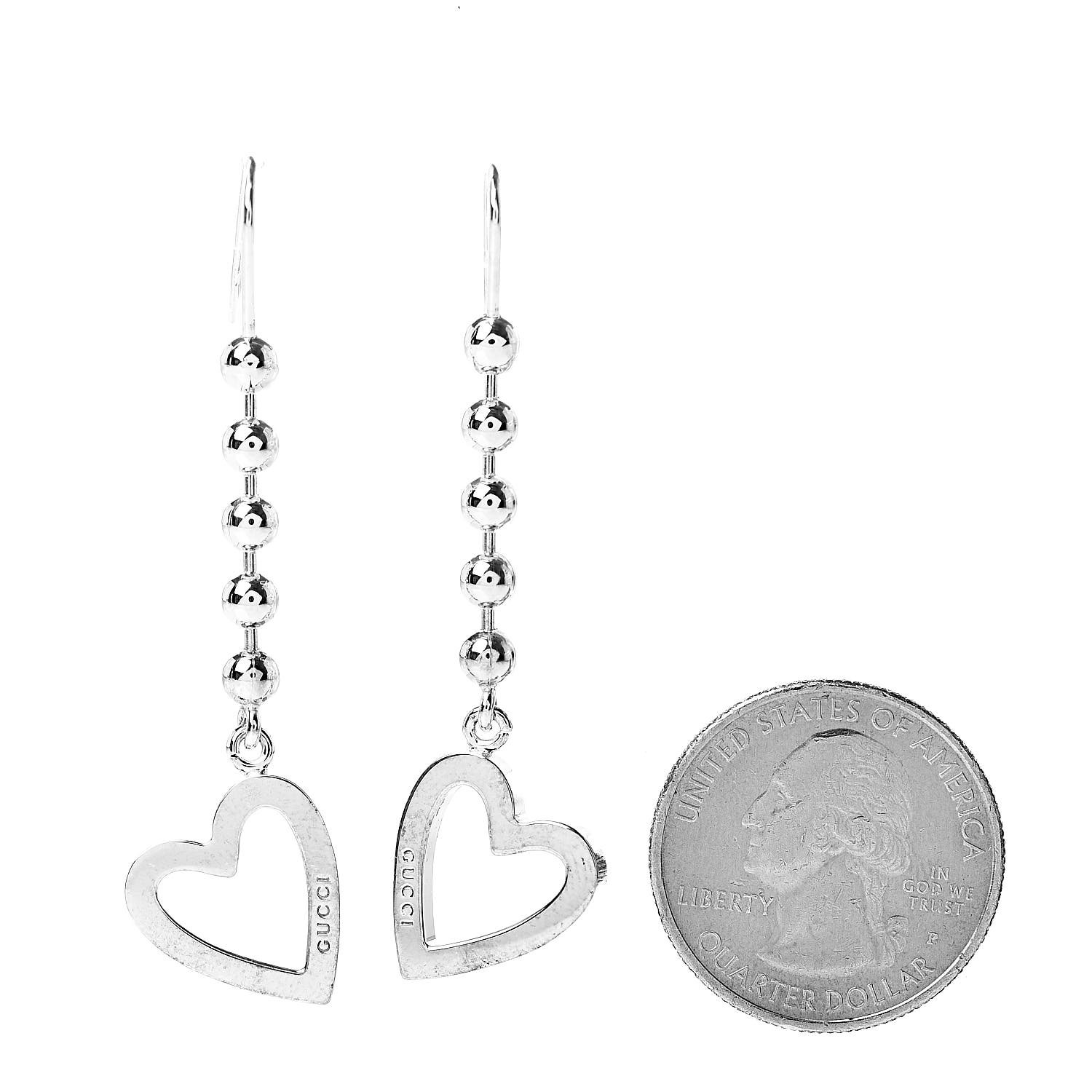 gucci sterling silver heart earrings