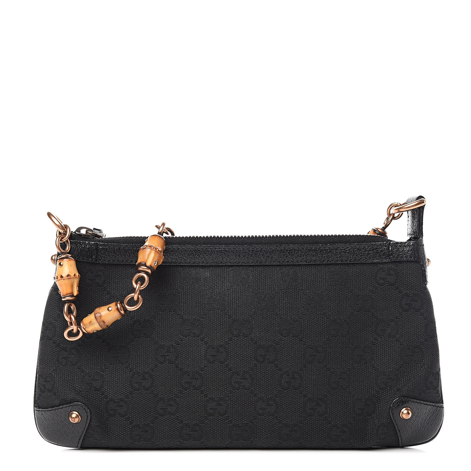 GUCCI Monogram Bamboo Pochette Black 513059 | FASHIONPHILE