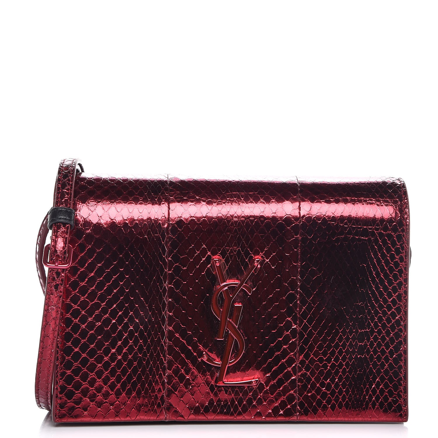 ysl red snakeskin bag