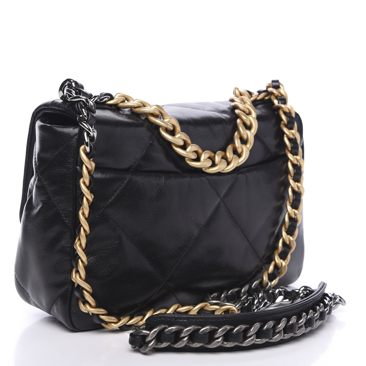 goatskin quilted medium chanel 19 flap black