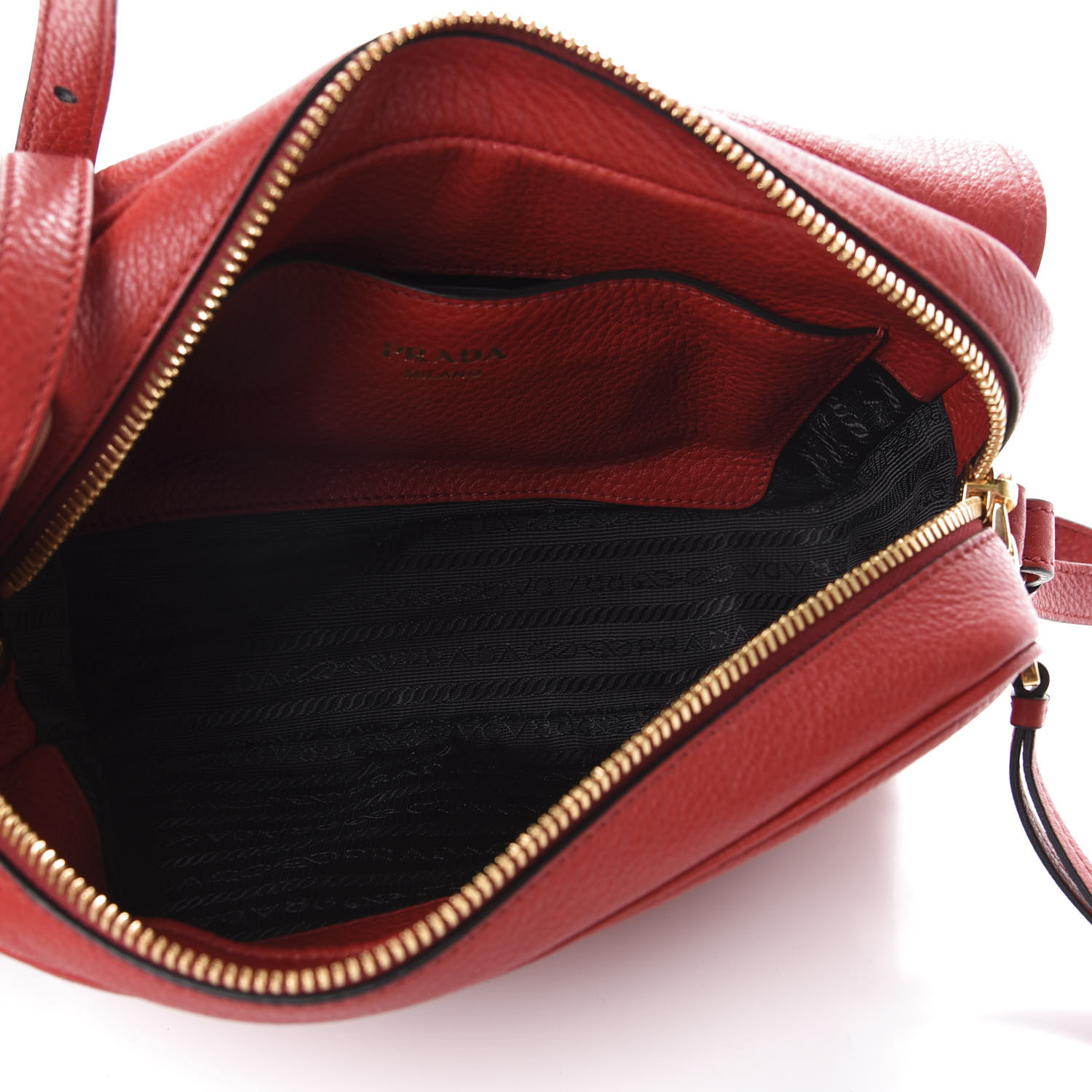 PRADA Vitello Phenix Flap Crossbody Rosso 582147