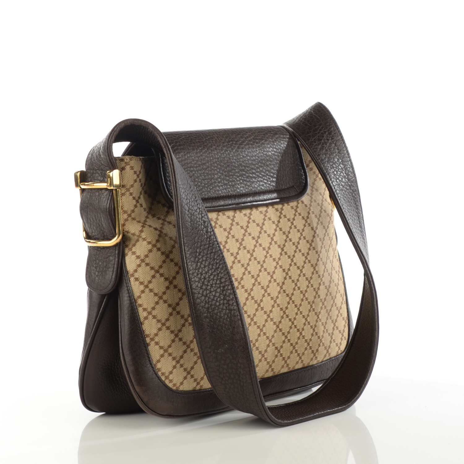 gucci brown diamante canvas shoulder bag