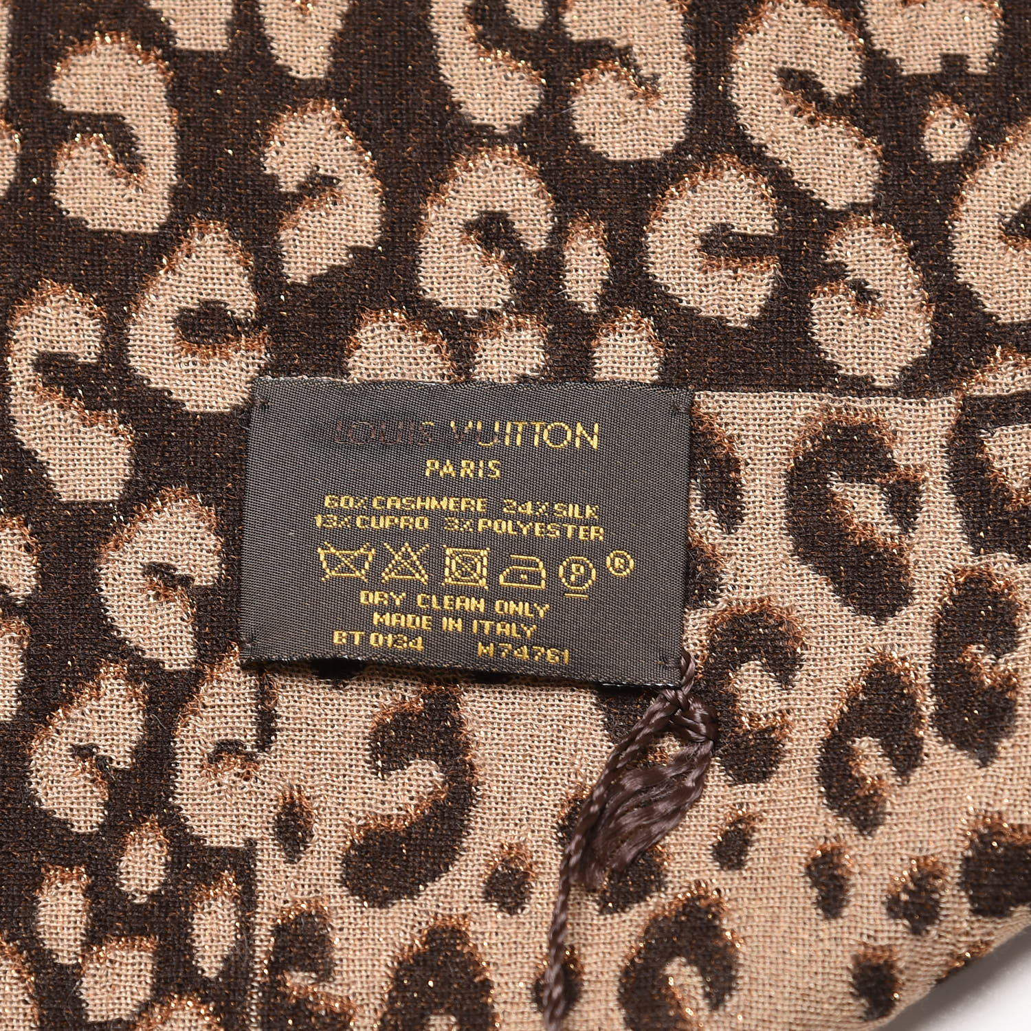 Louis Vuitton Multicolor Leopard Printed Giant V Silk Square Scarf