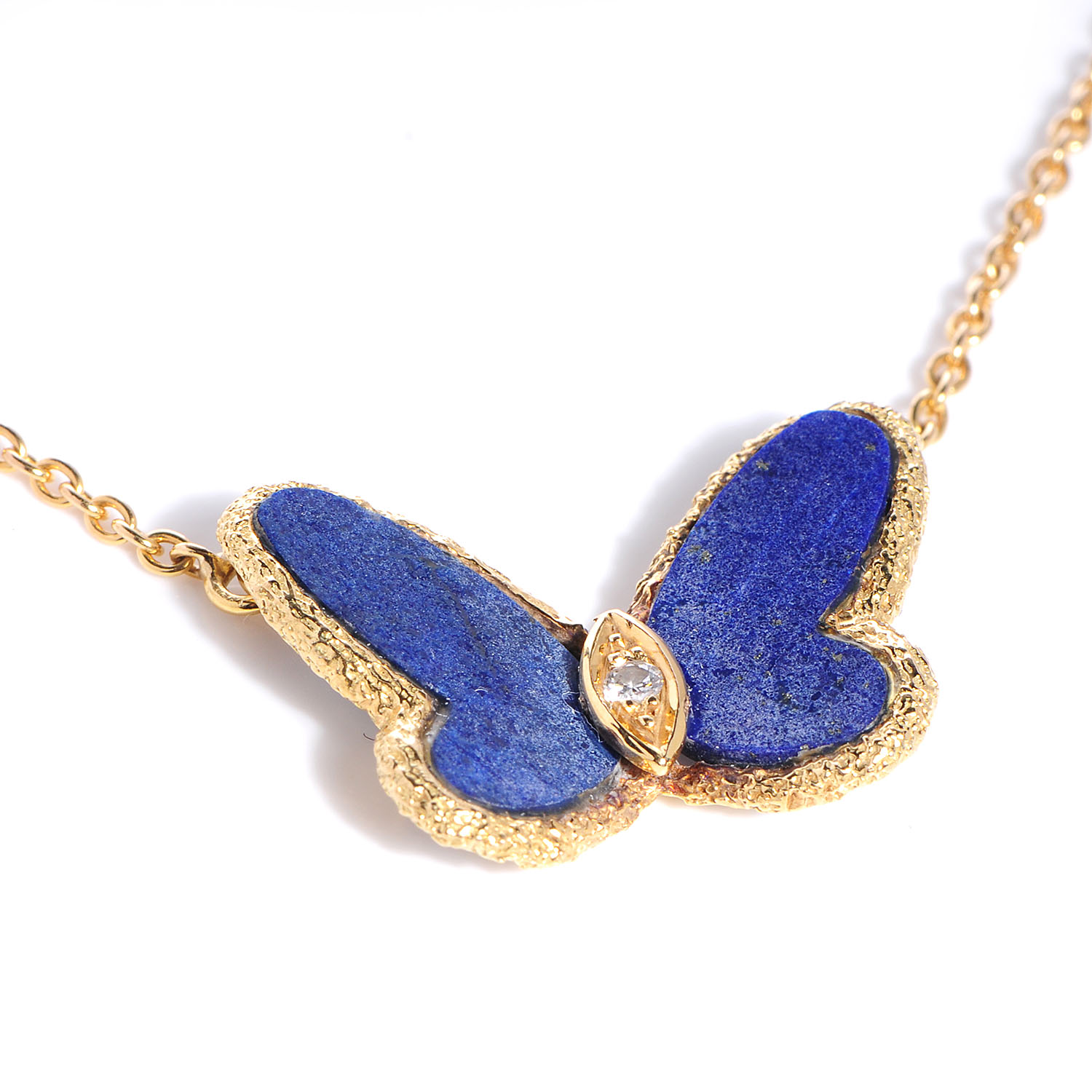 VAN CLEEF & ARPELS 18K Yellow Gold Diamond Lapis Vintage Alhambra ...