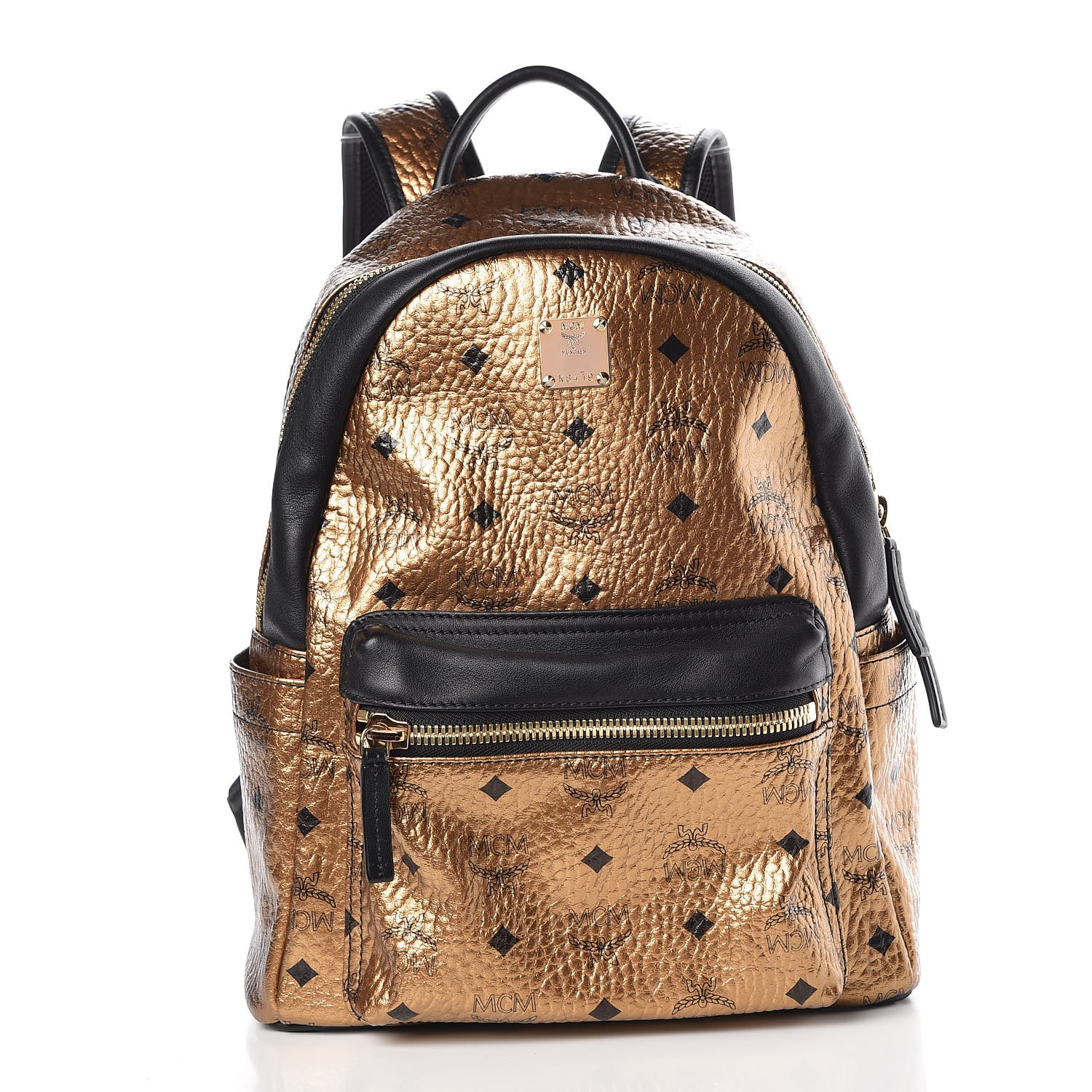 black and gold mcm backpack