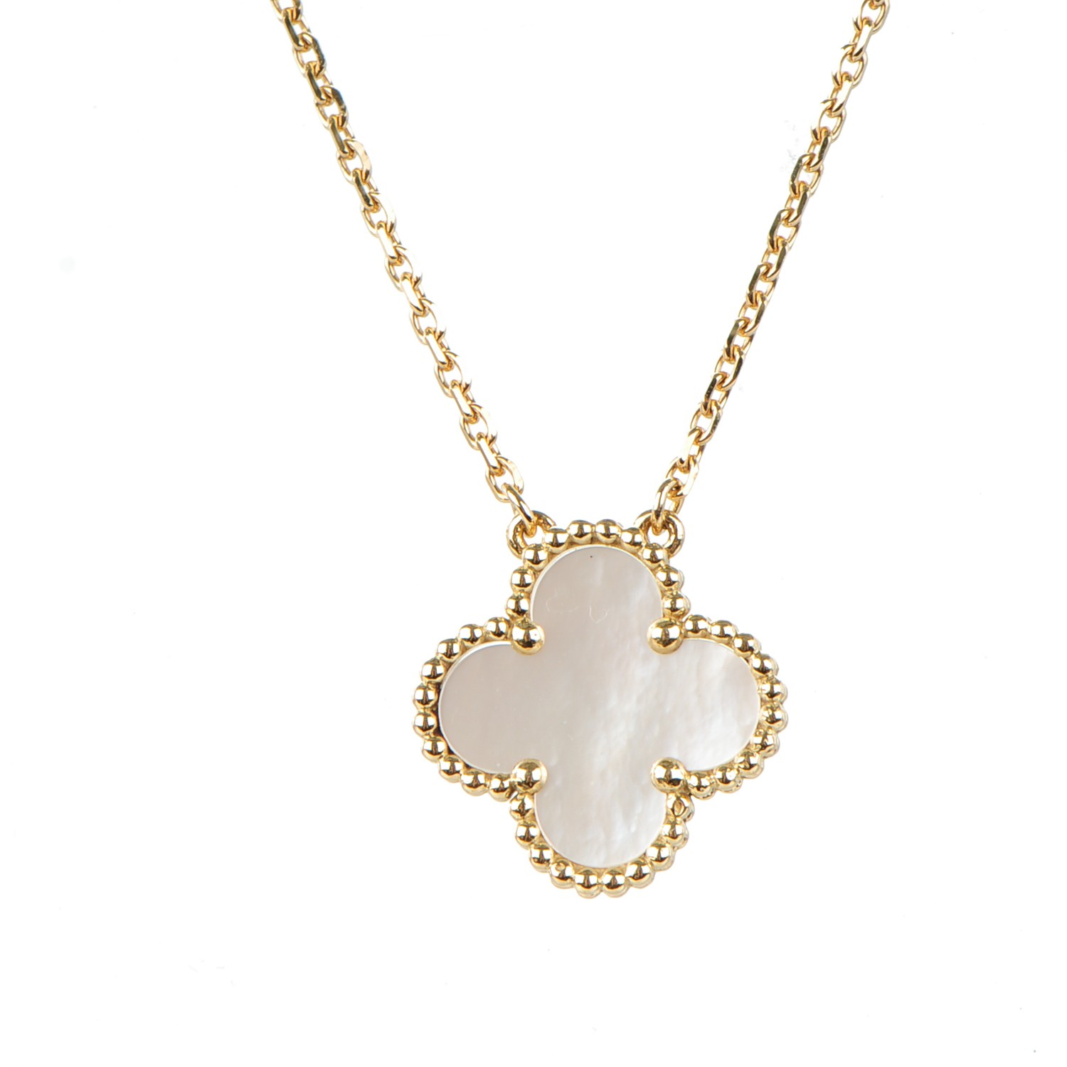 VAN CLEEF & ARPELS 18K Yellow Gold Mother of Pearl Vintage Alhambra ...