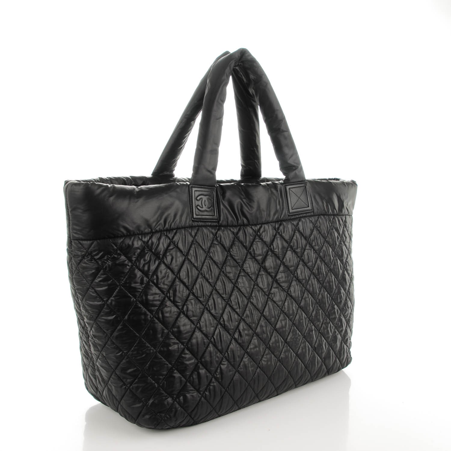 CHANEL Nylon Quilted Large Coco Cocoon Shopping Tote and Messenger Bag ...