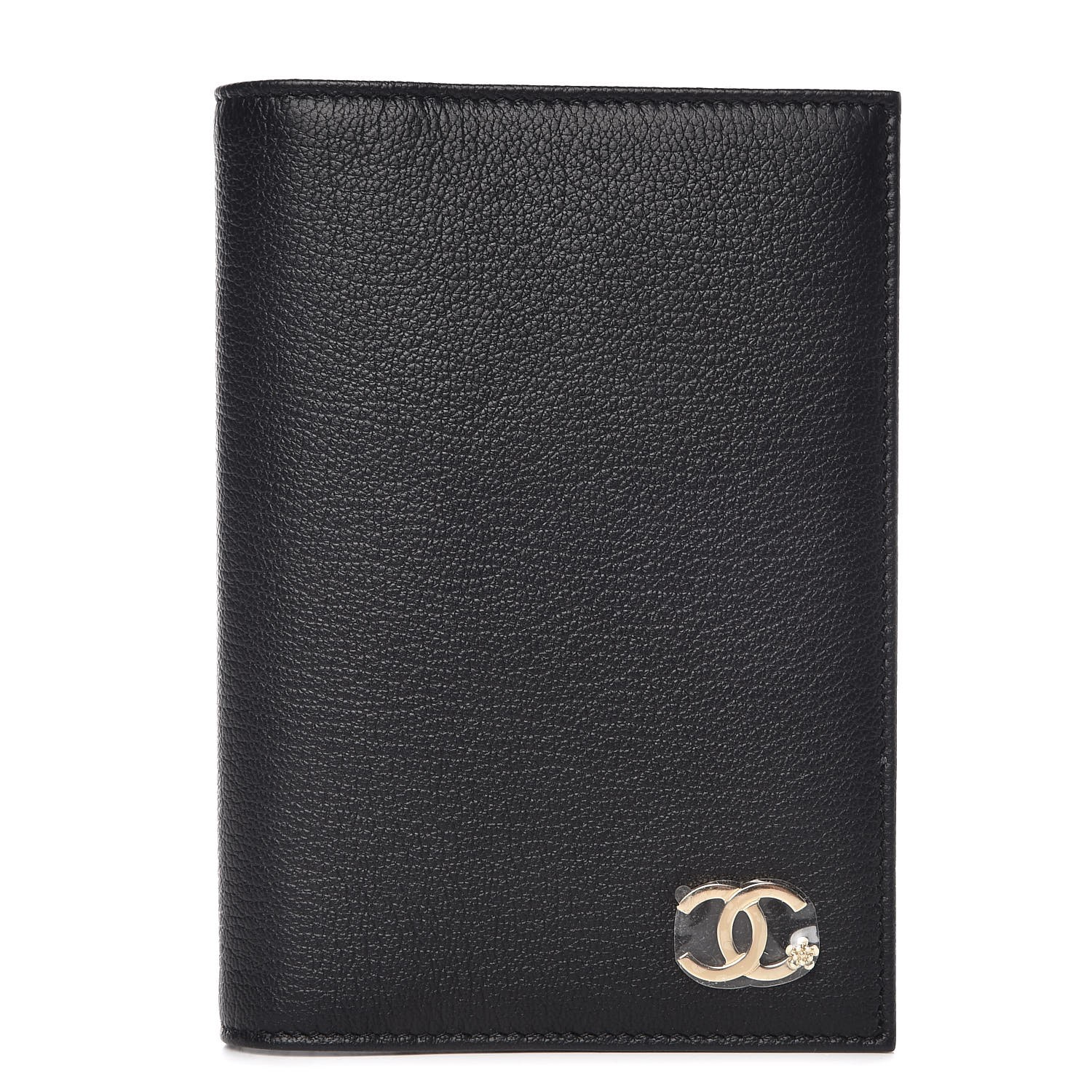 CHANEL Goatskin Passport Holder Black 305030