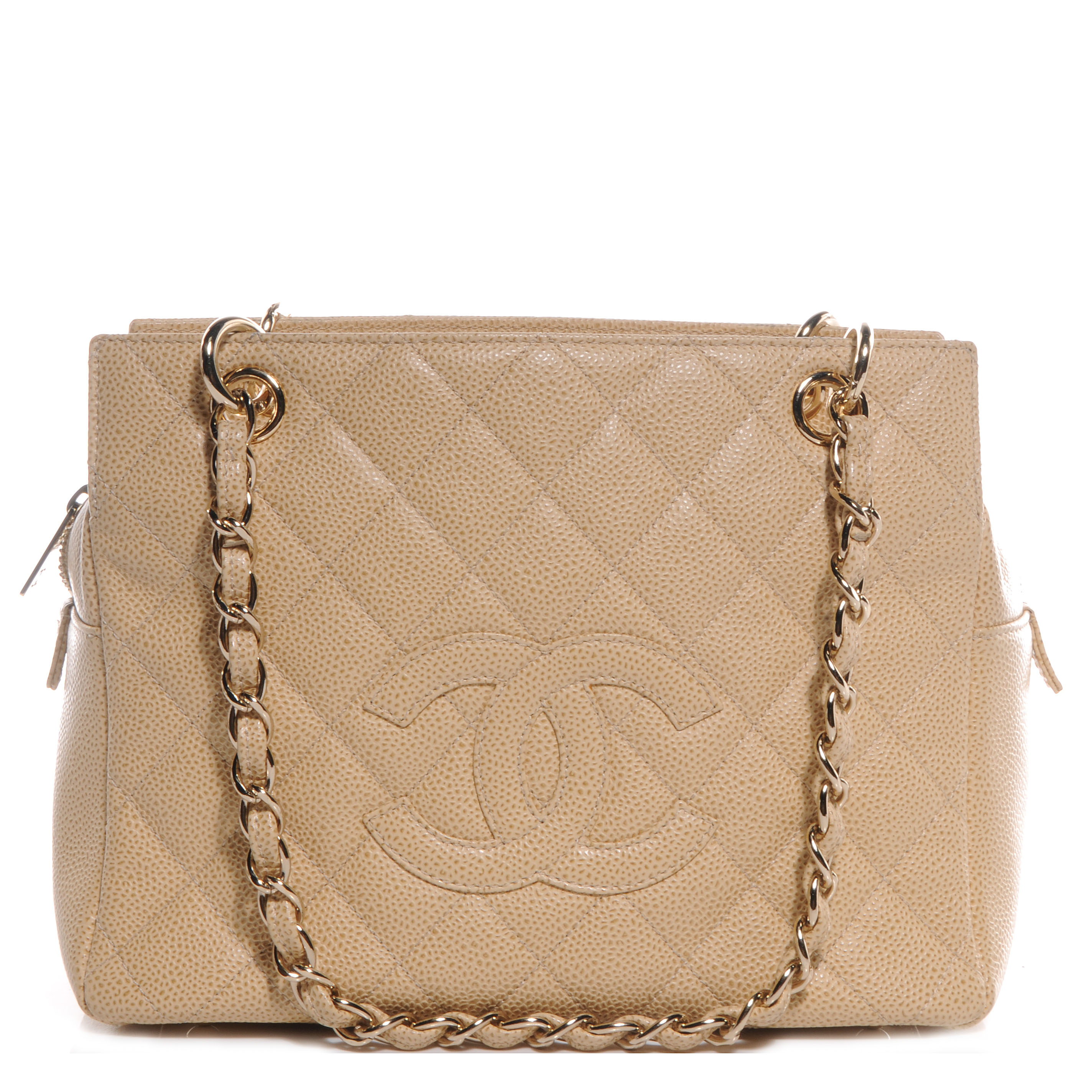 CHANEL Caviar Petit Timeless Tote PTT Beige 63985