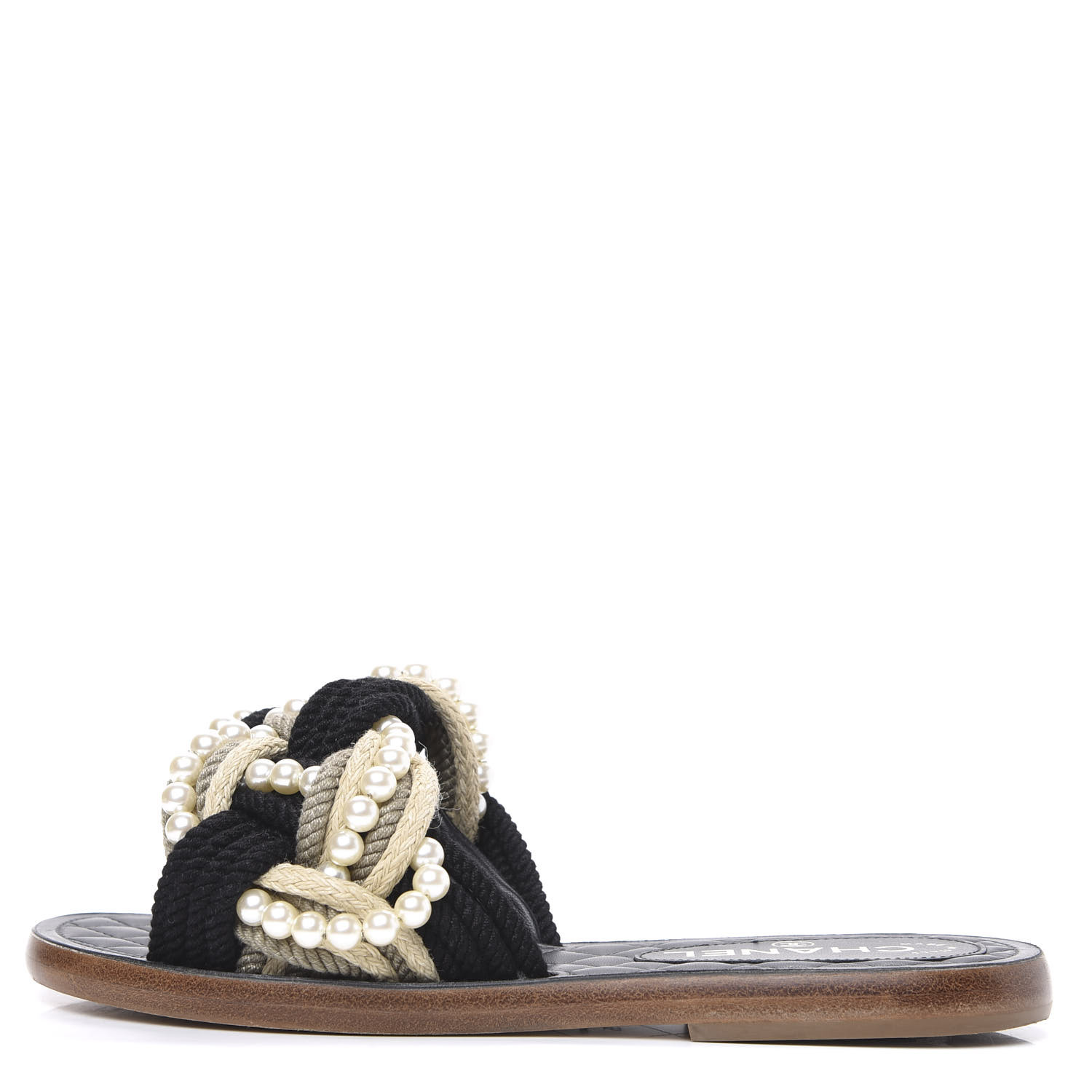 chanel cord mules sandals