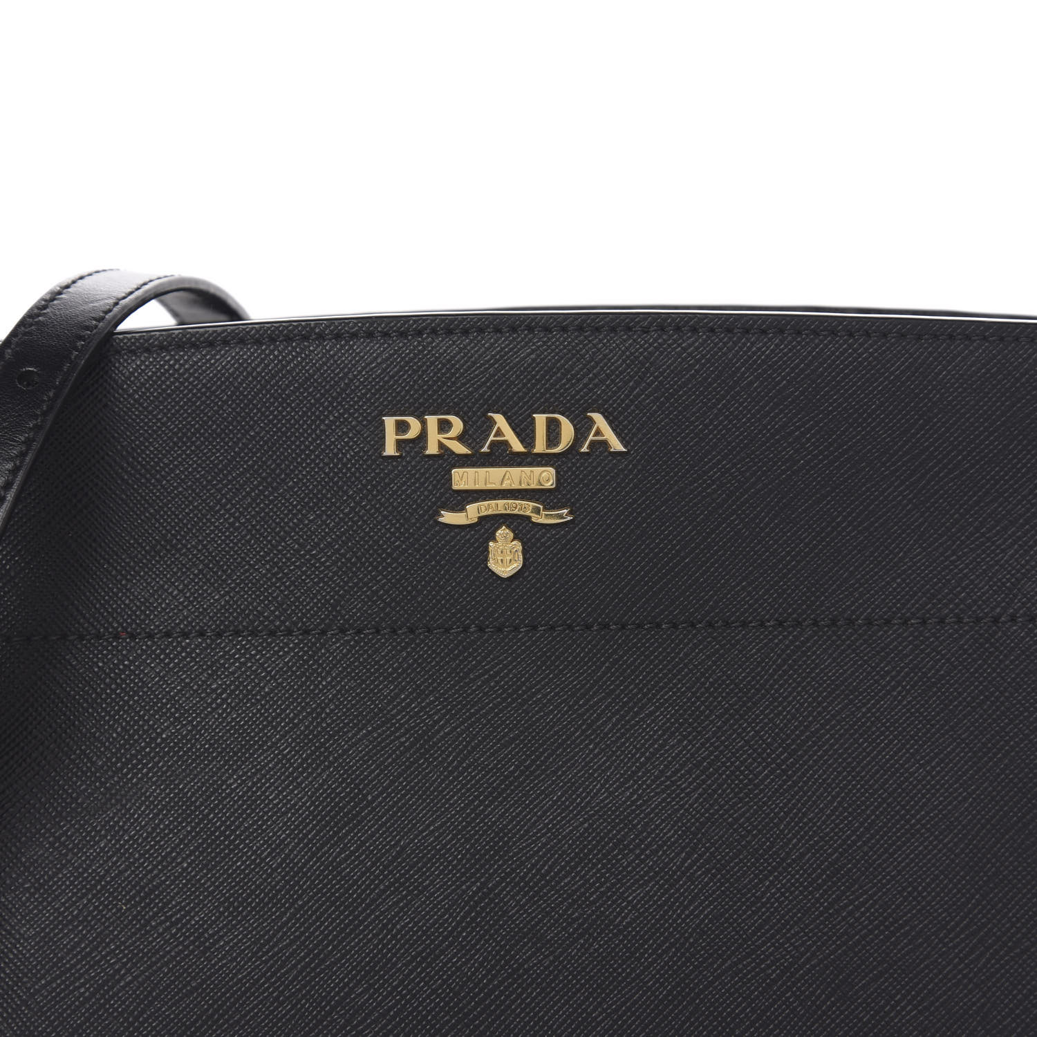 PRADA Saffiano Esplanade Crossbody Bag Black 586854 | FASHIONPHILE