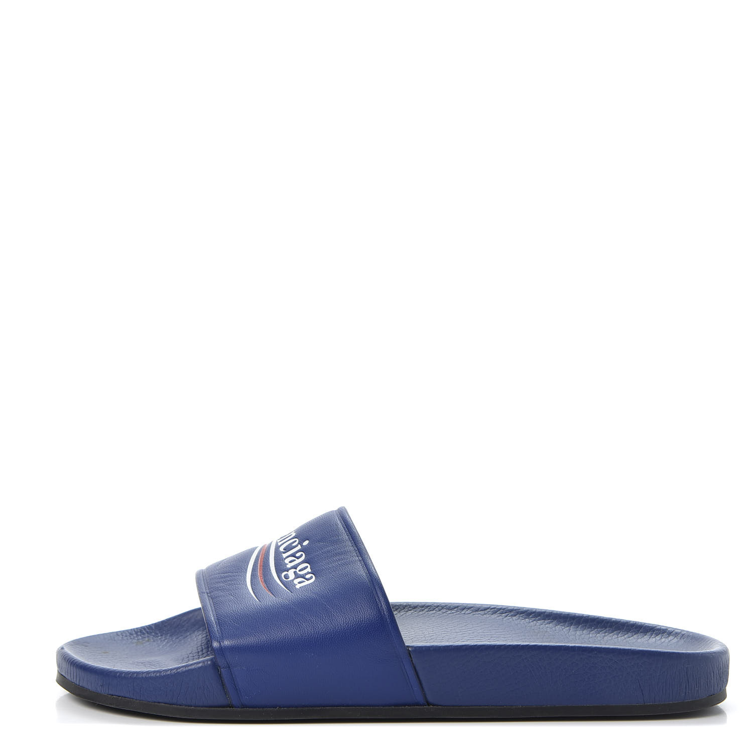 balenciaga logo flat pool slide sandals