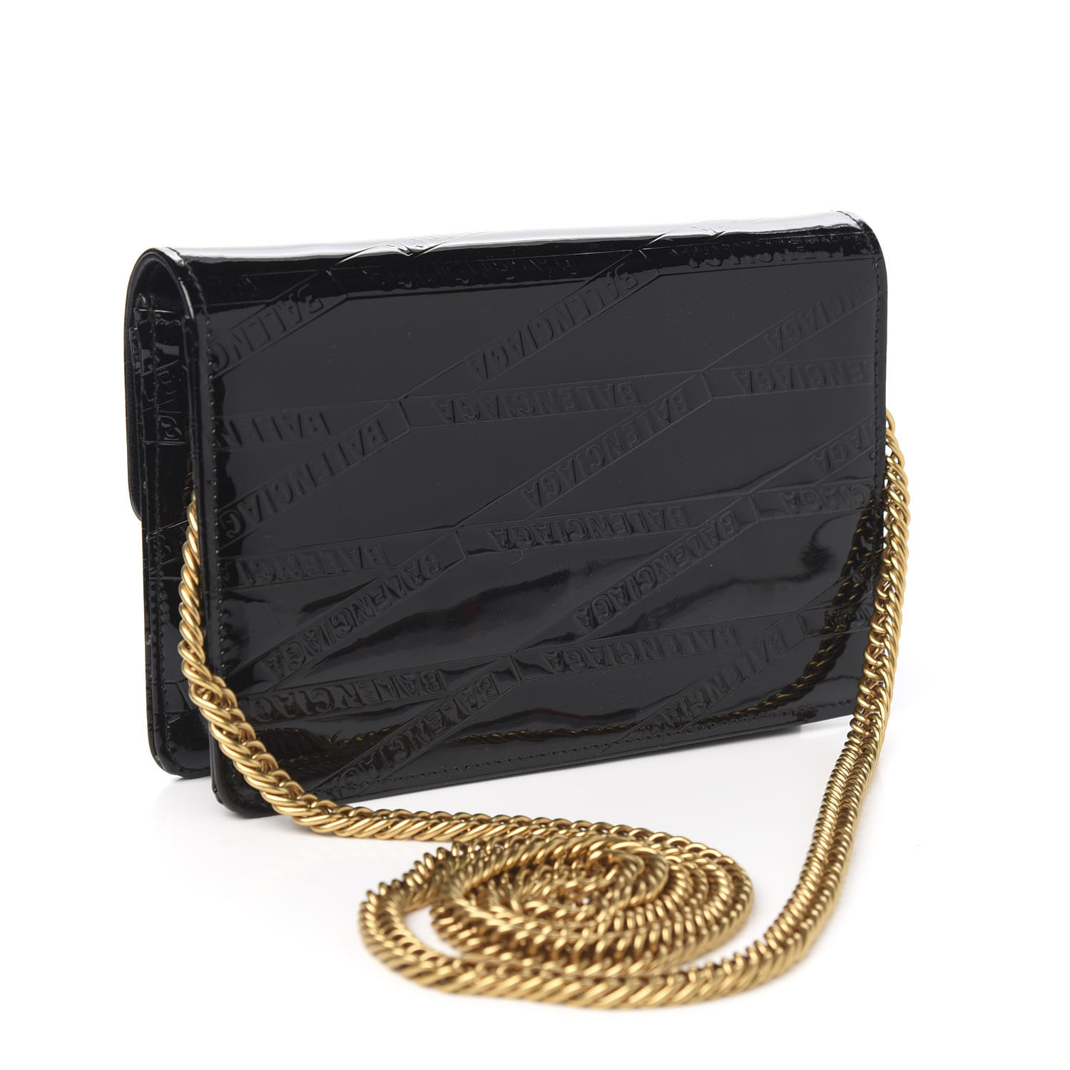 women's hourglass wallet on chain in black