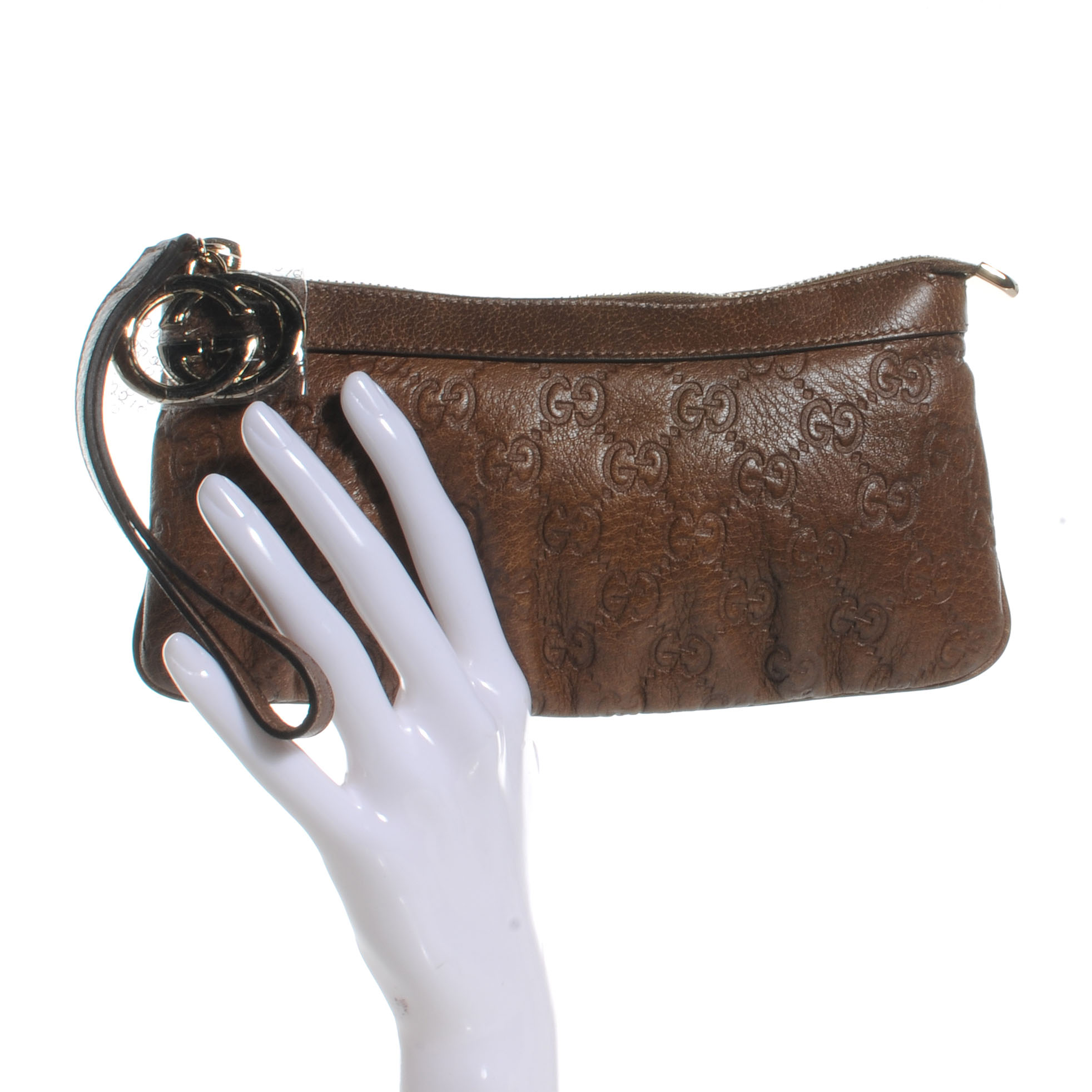 gucci leather wristlet