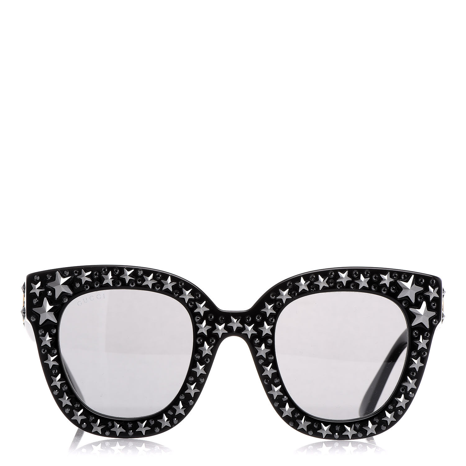 Gucci Acetate Stars Cat Eye Sunglasses Gg0116s Black 396372