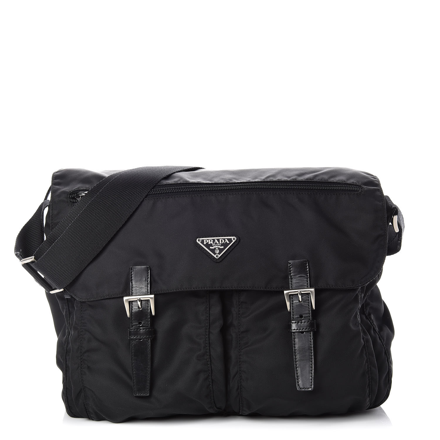 Prada Nylon Vela Messenger Bag Black 396488