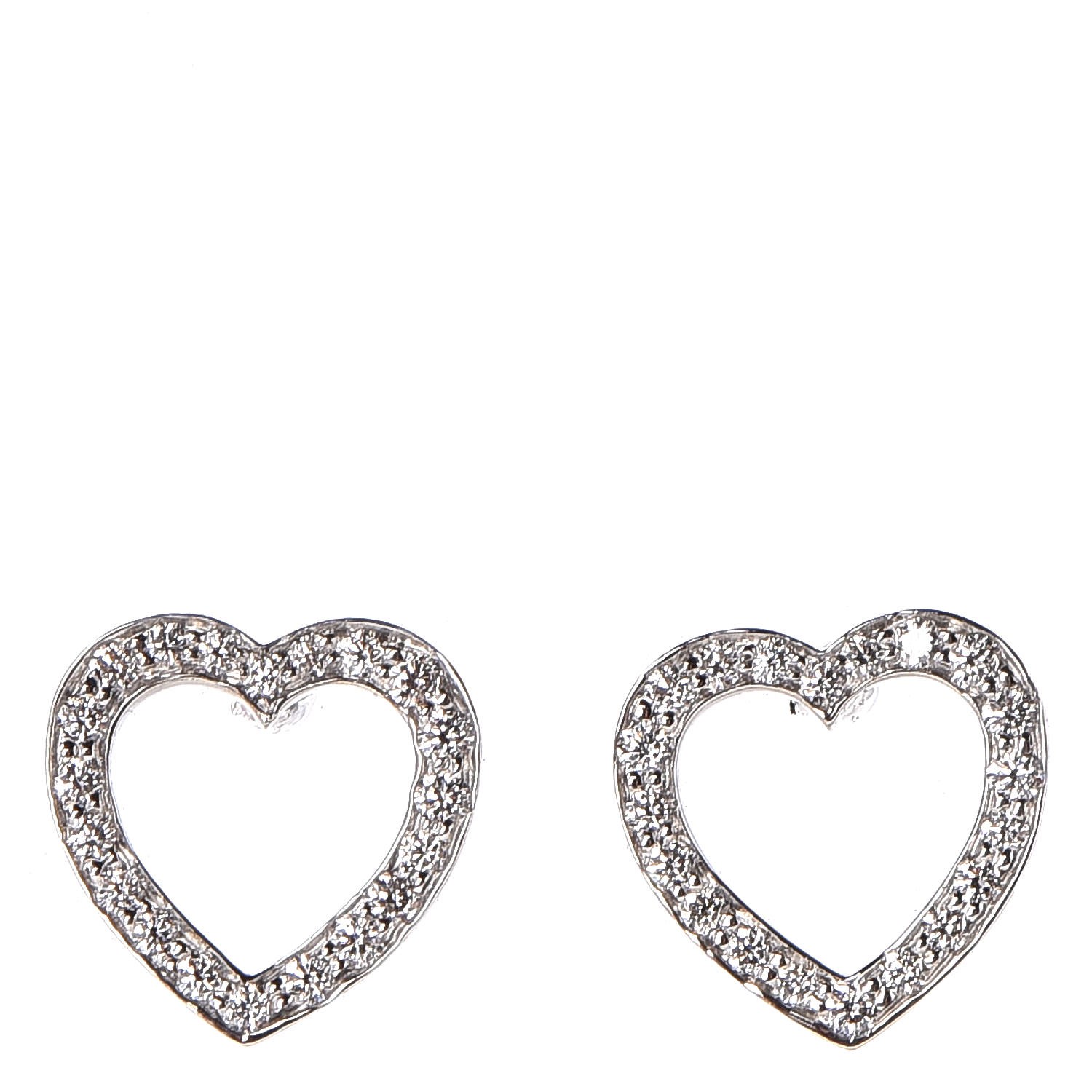 Tiffany Platinum Diamond Tiffany Heart Earrings 256839 