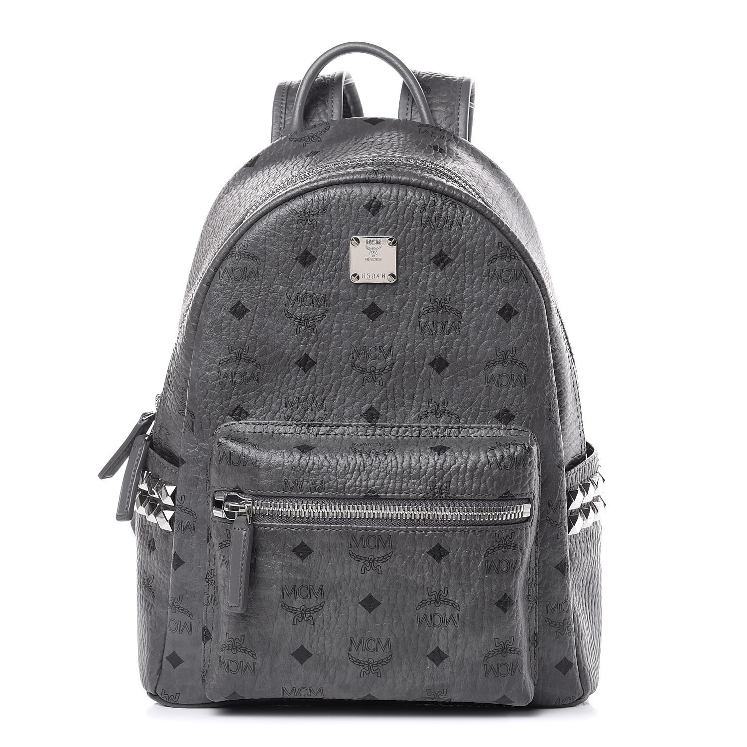 grey mcm backpack