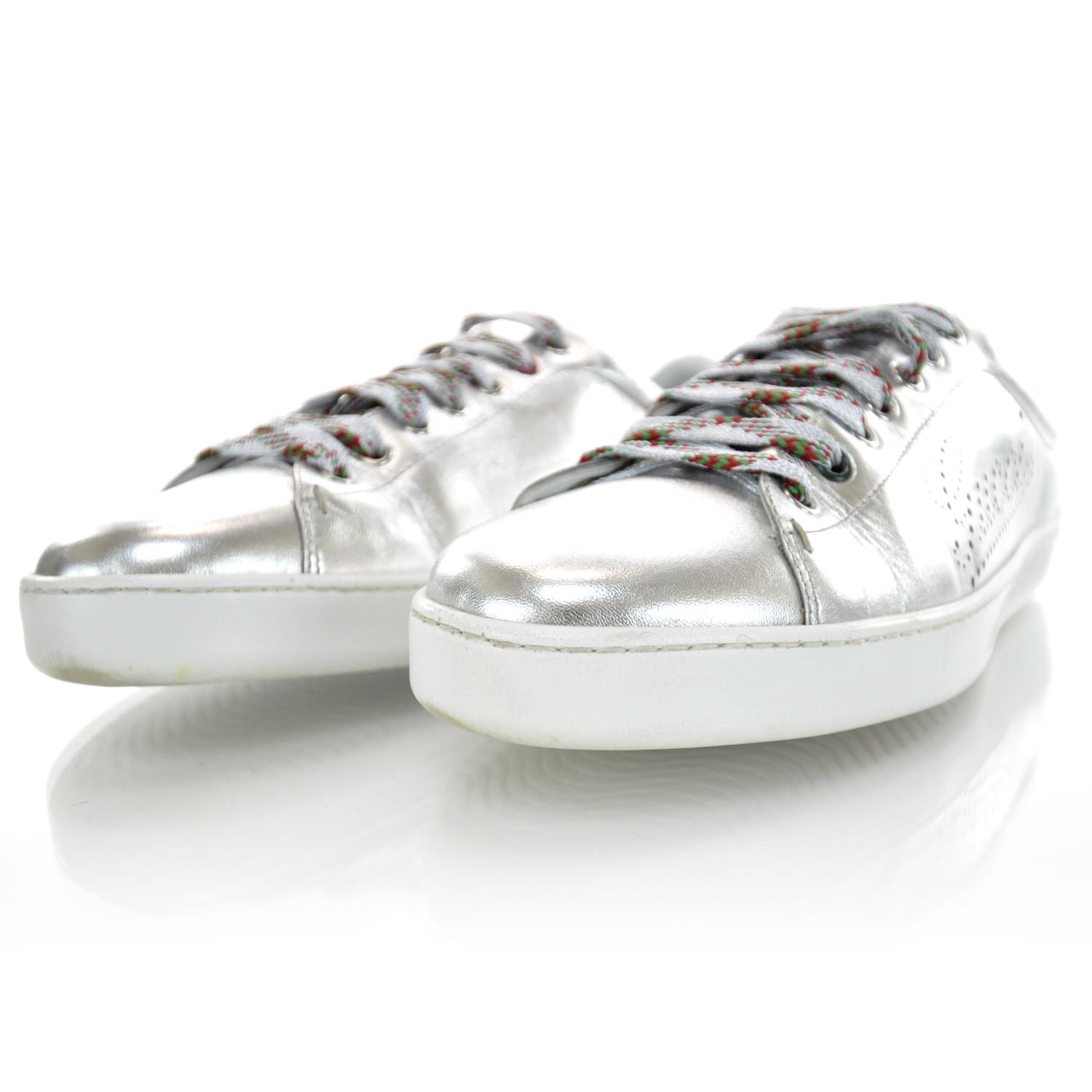 mens silver gucci sneakers