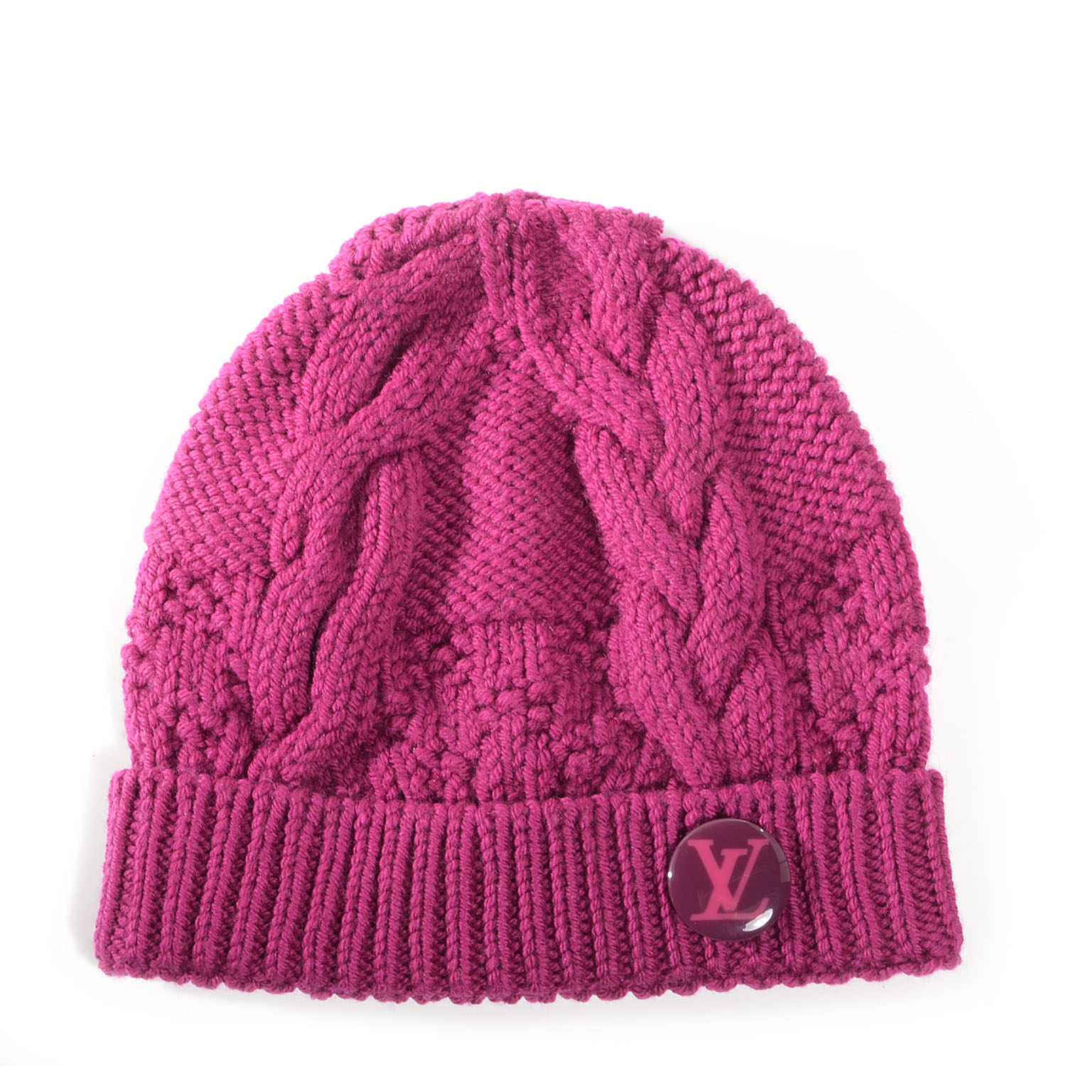 LOUIS VUITTON Wool Knit Constance Beanie Hat Fuchsia 73885