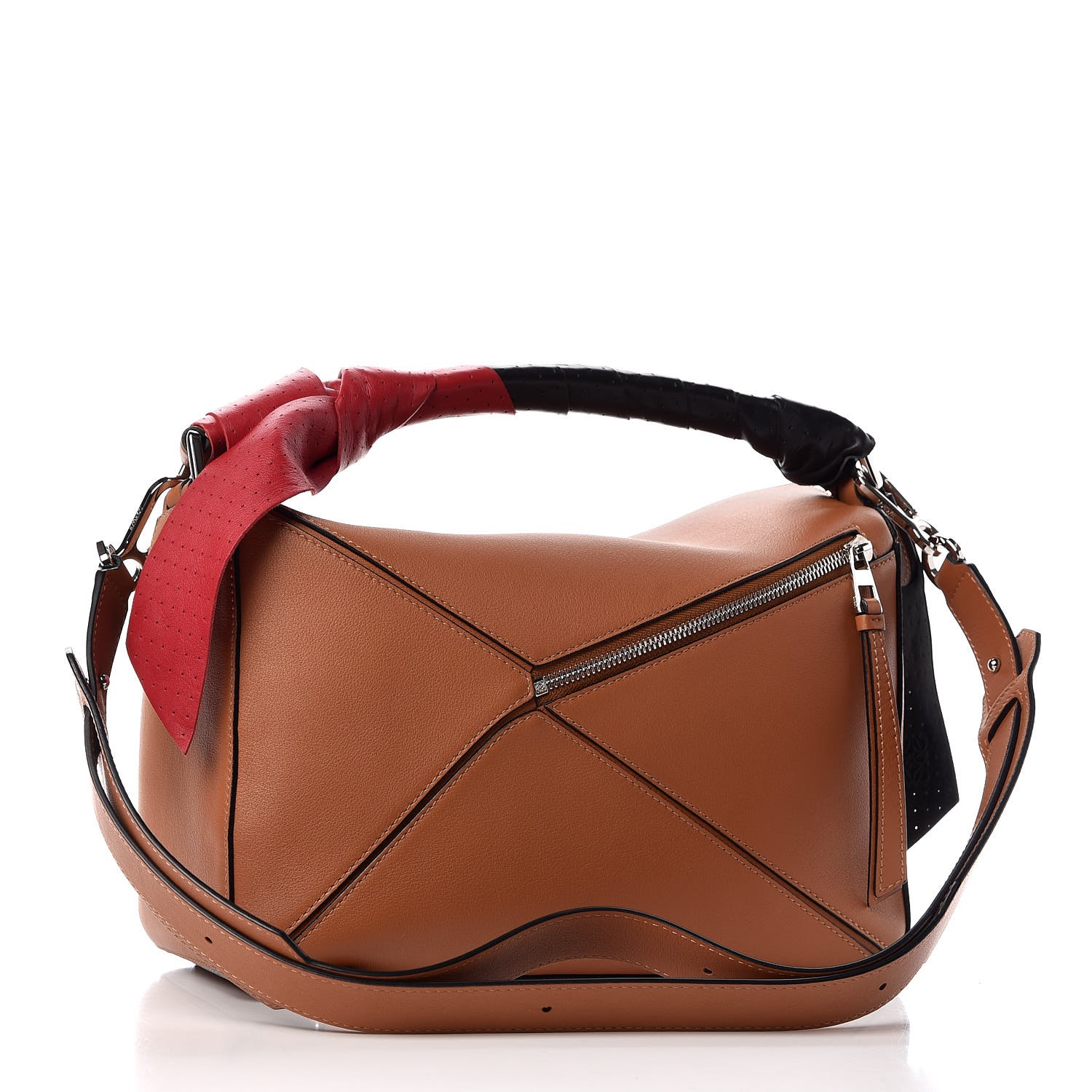 LOEWE Calfskin Medium Puzzle Wrap Bag Tan 336544