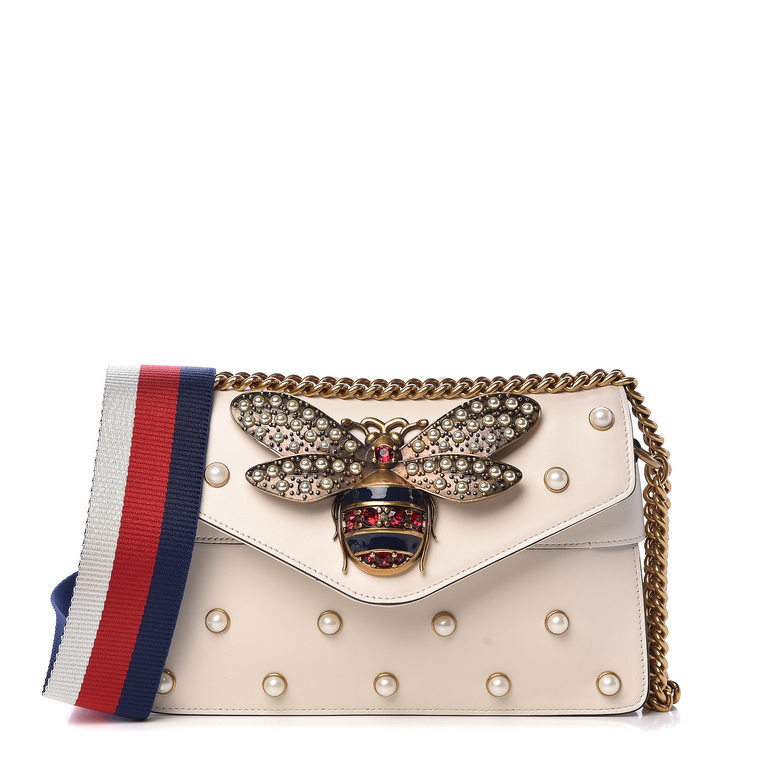 gucci broadway pearly bee shoulder bag