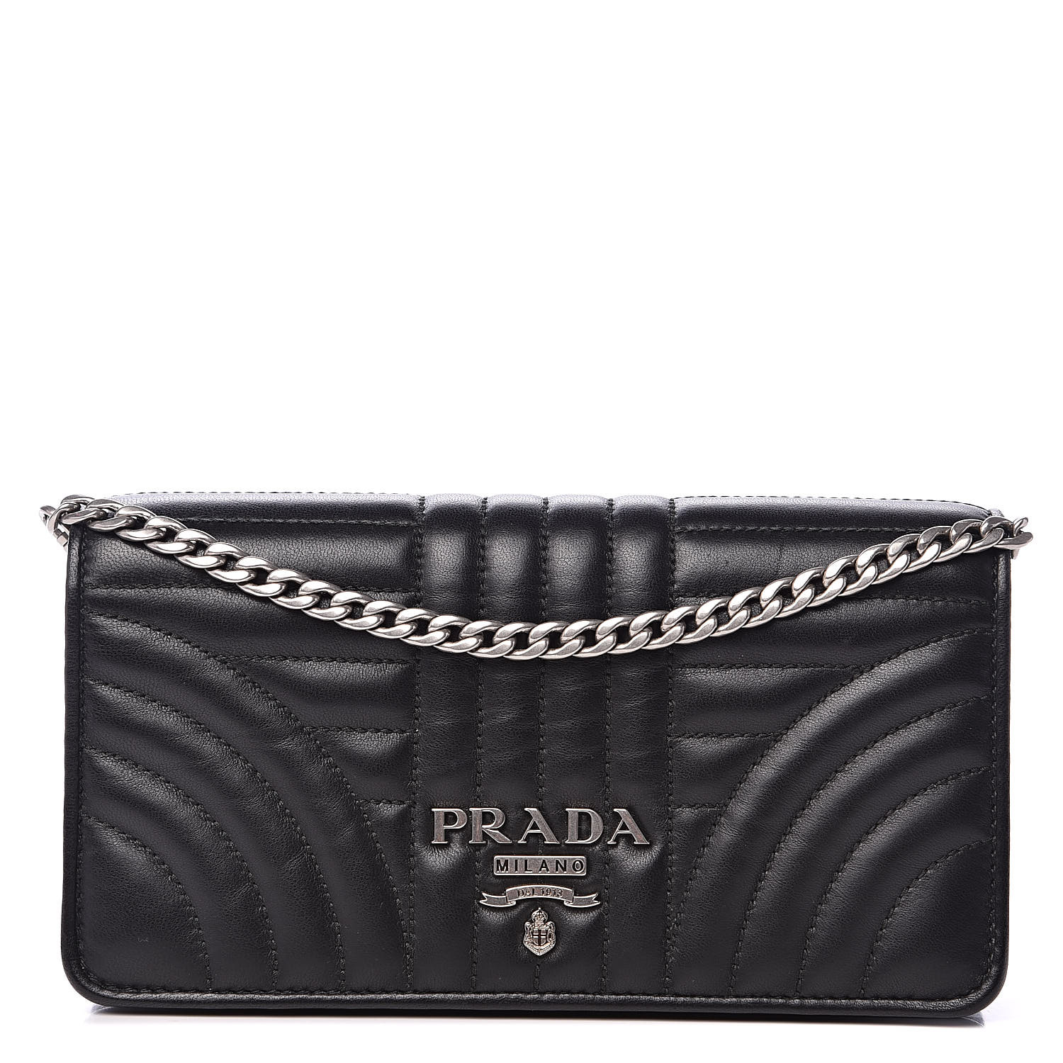 prada quilted wallet on chain