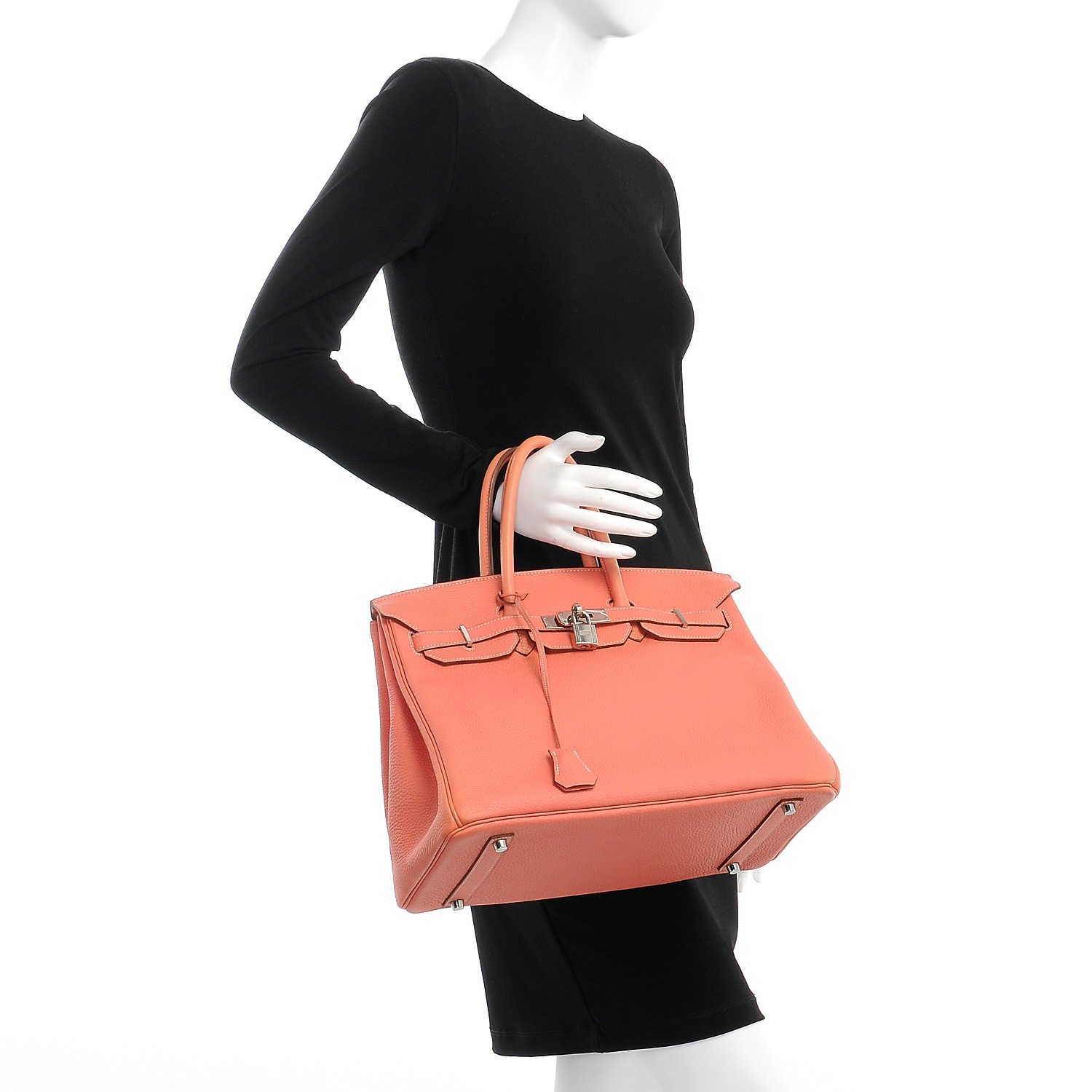 Hermes Taurillon Clemence Birkin 30 Crevette 2352 Fashionphile